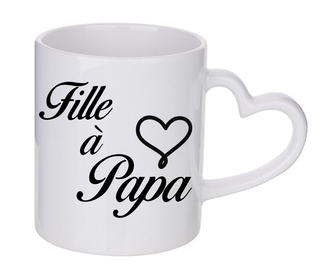 Mug coeur personnalisé Fille a papa