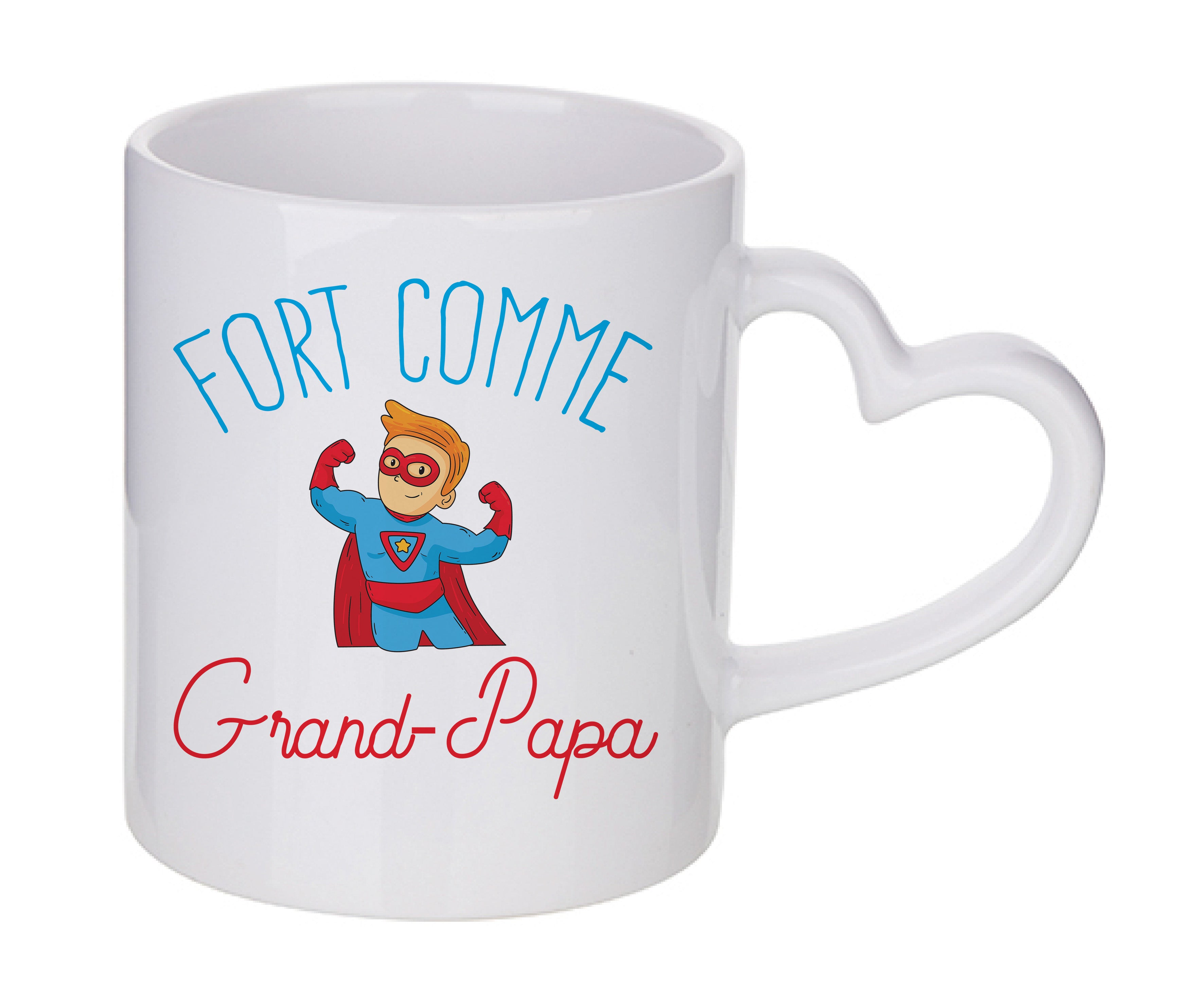 Mug coeur personnalisé Fort comme grand papa