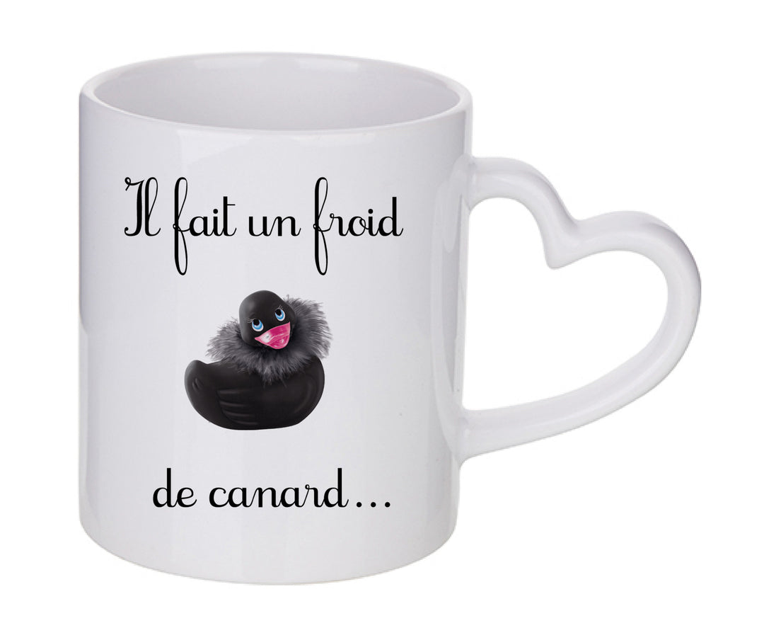 Mug coeur personnalisé Froid-de-canard