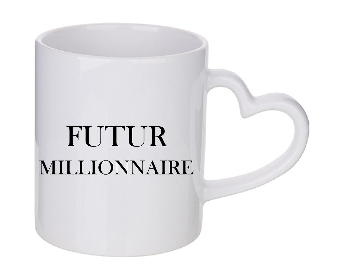 Mug coeur personnalisé Futur Millionnaire