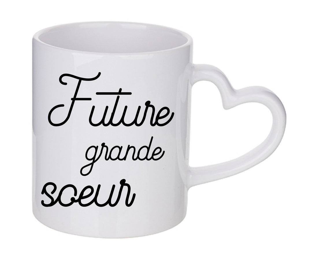 Mug coeur personnalisé Future grande soeur