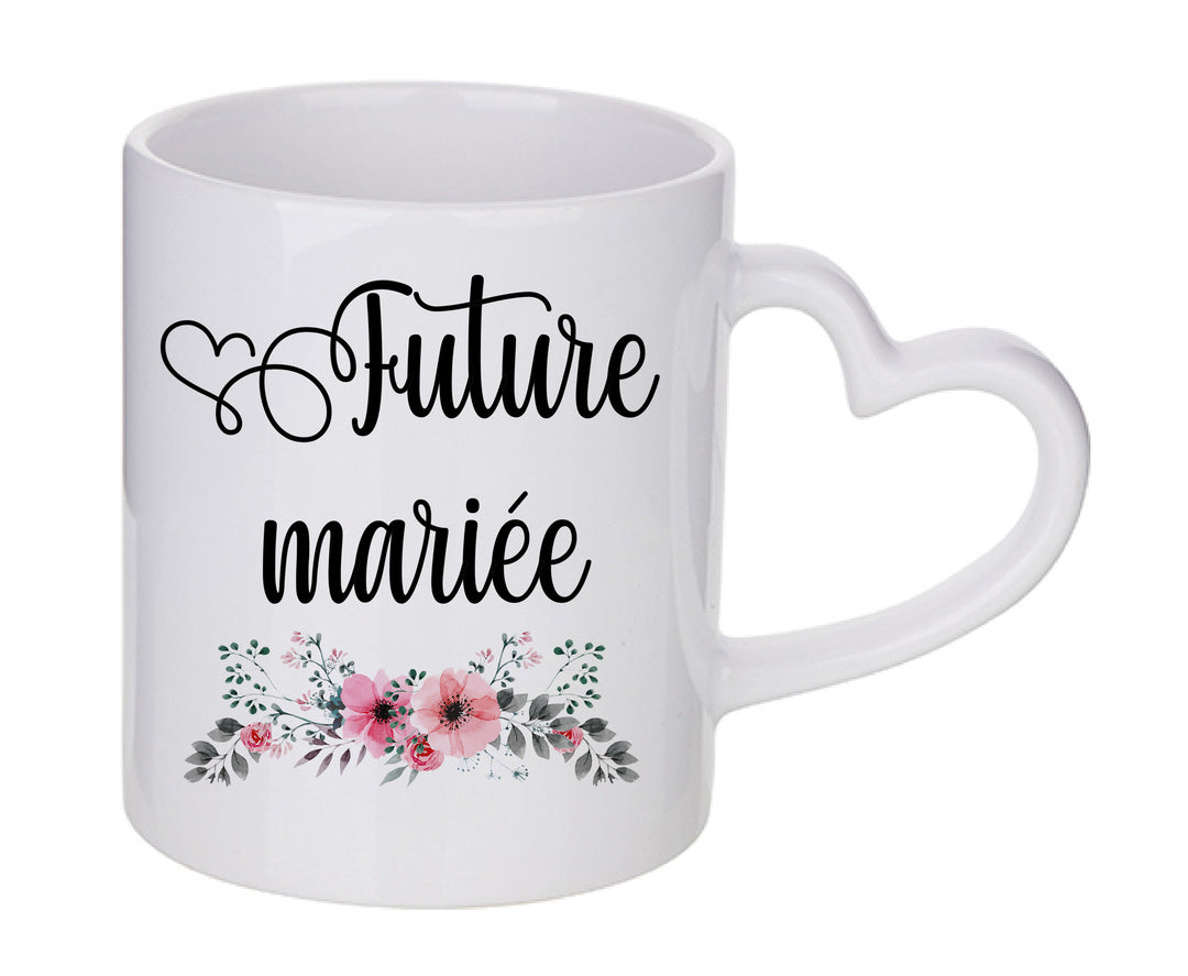 Mug coeur personnalisé Future mariee