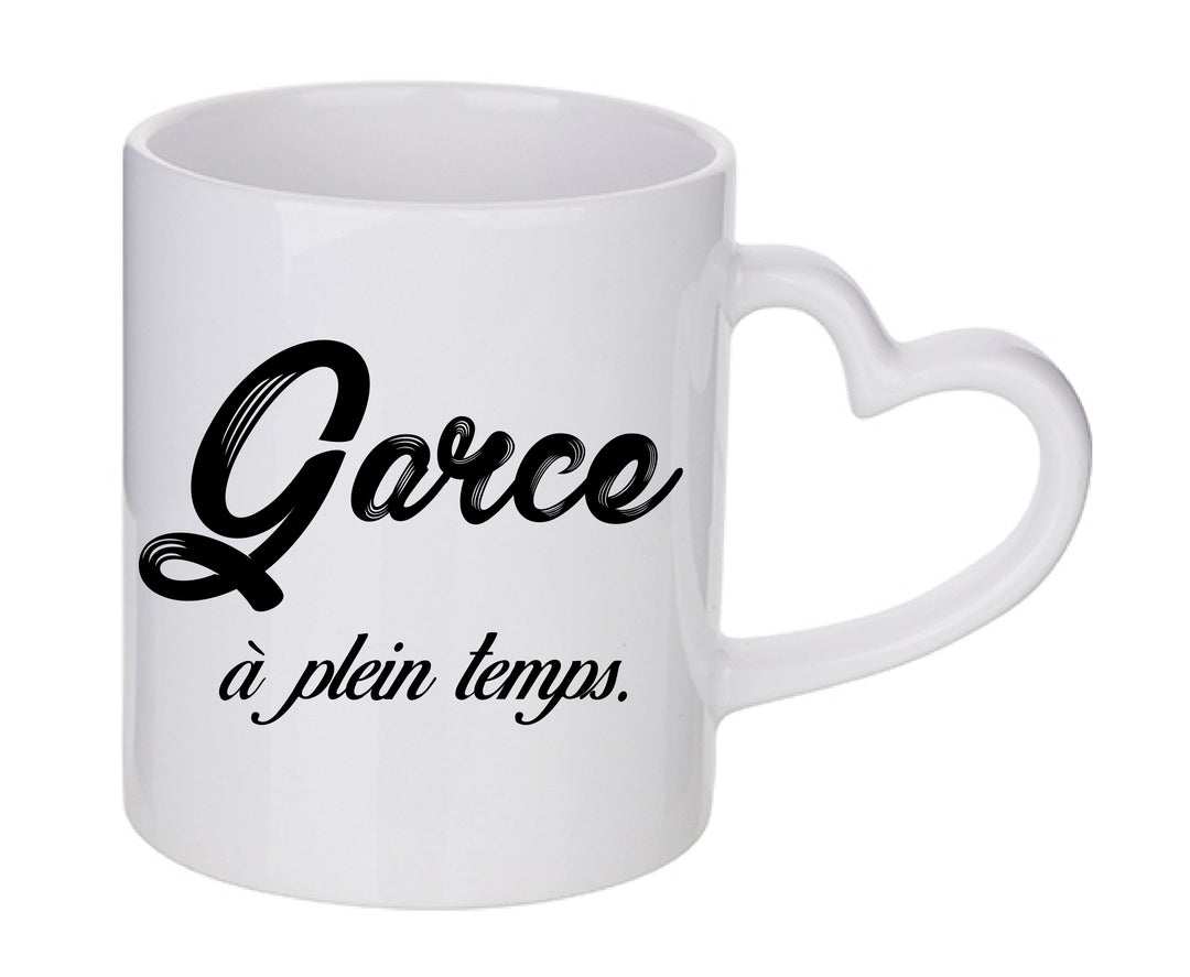 Mug coeur personnalisé Garce a plein temps