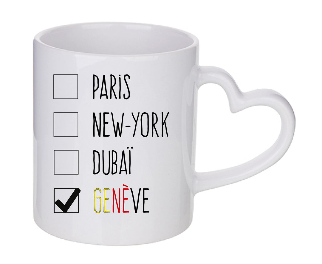 Mug coeur personnalisé Genève