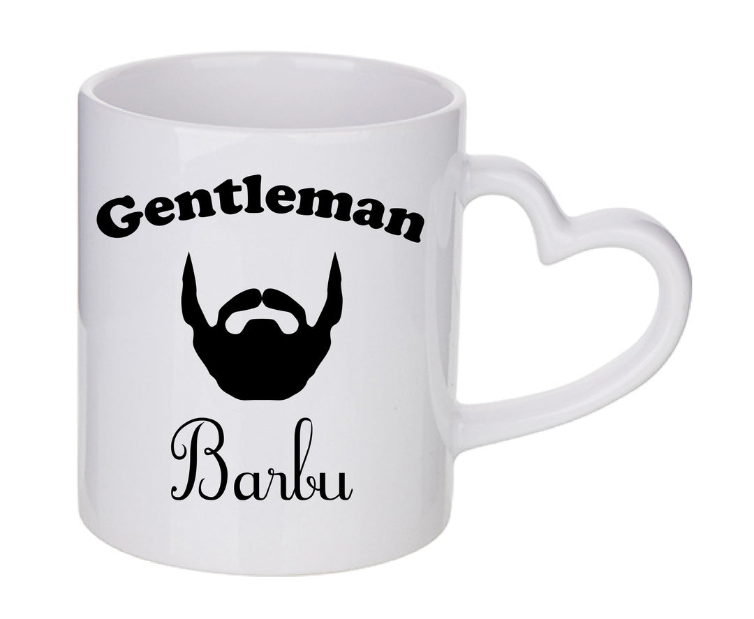 Mug coeur personnalisé Gentleman barbu