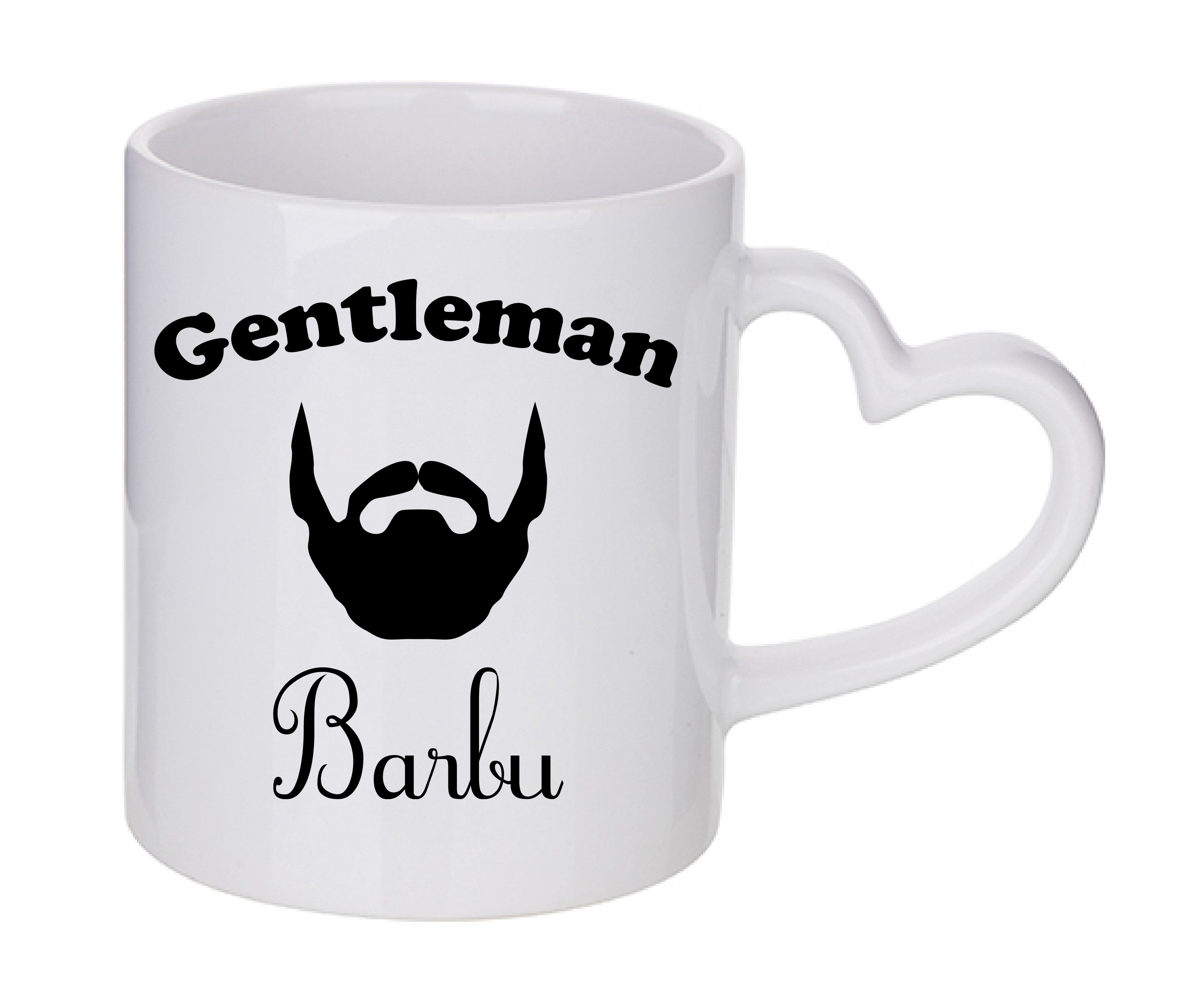 Mug coeur personnalisé Gentleman barbu
