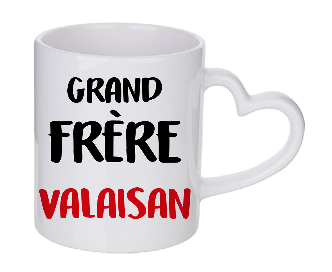 Mug coeur personnalisé Grand Frère Valaisan