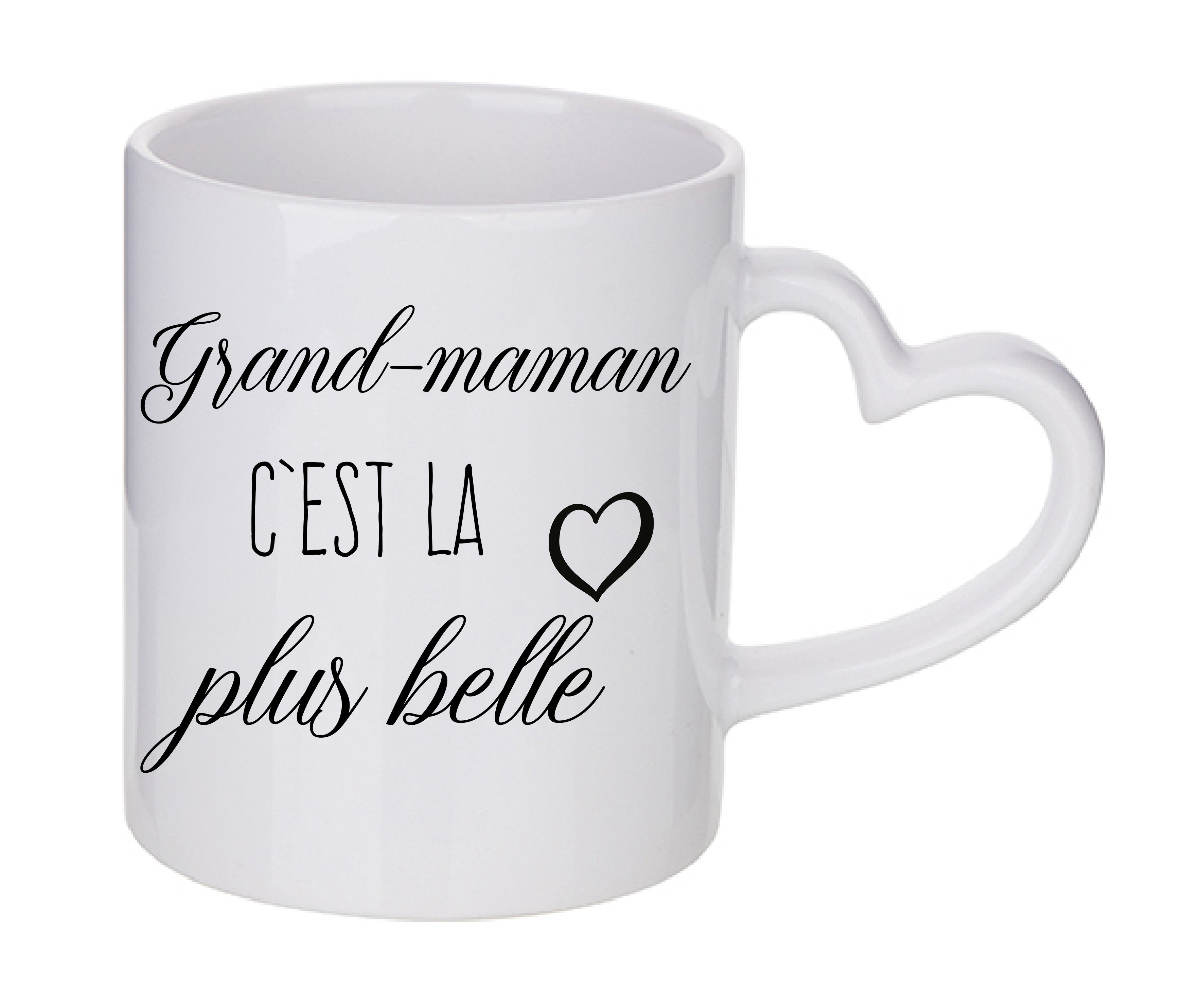 Mug coeur personnalisé Grand maman c'est la plus belle