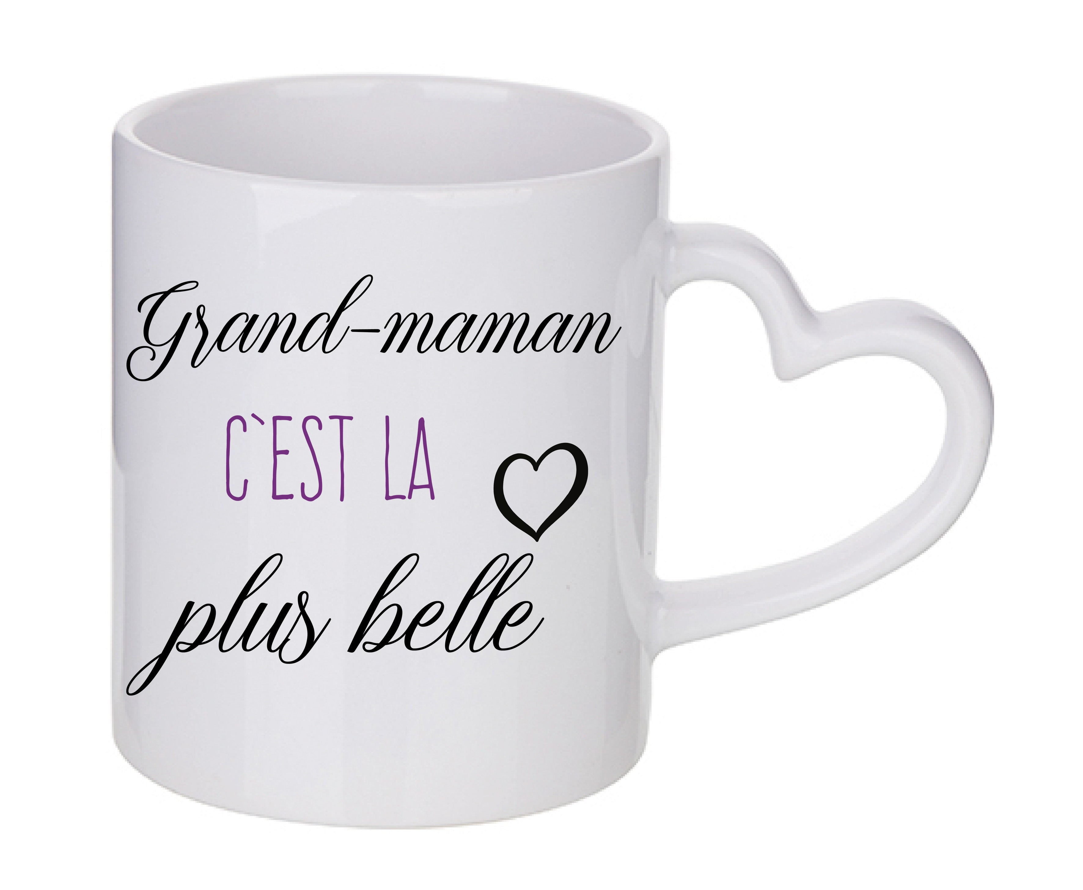 Mug coeur personnalisé Grand maman c'est la plus belle 2