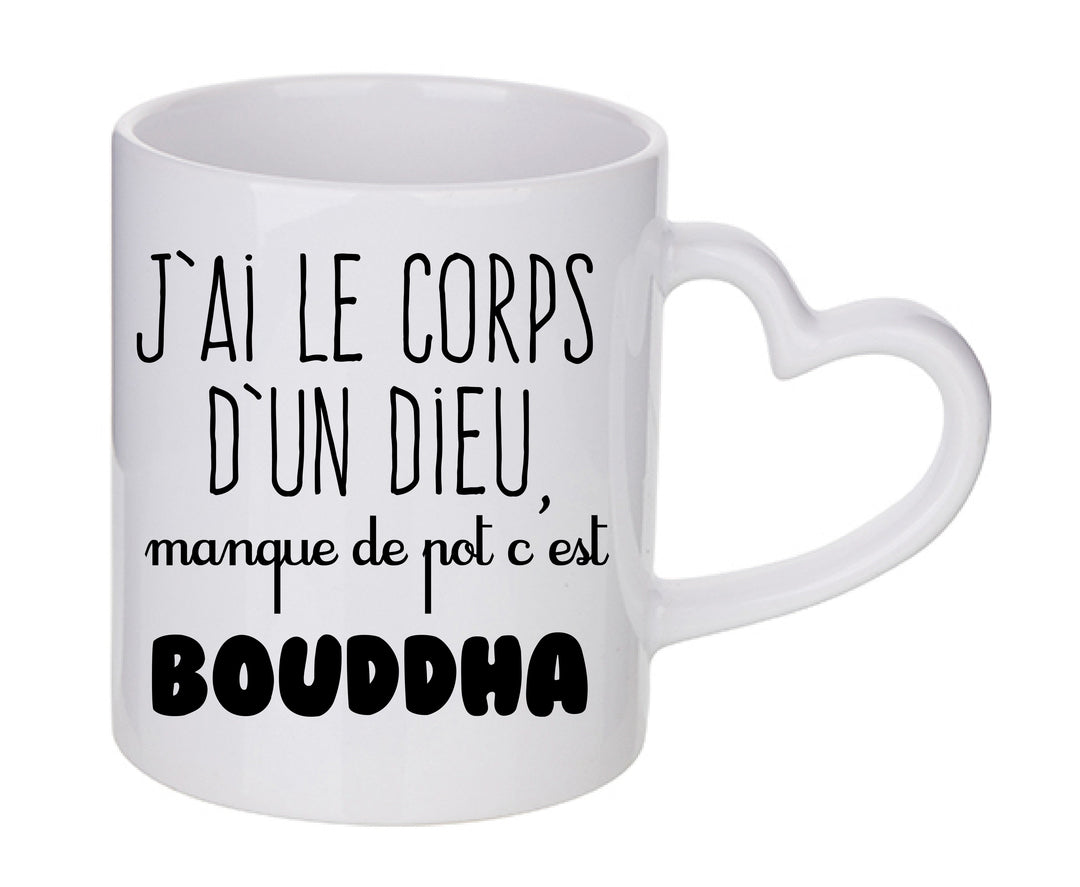 Mug coeur personnalisé J'ai le corps d'un dieu