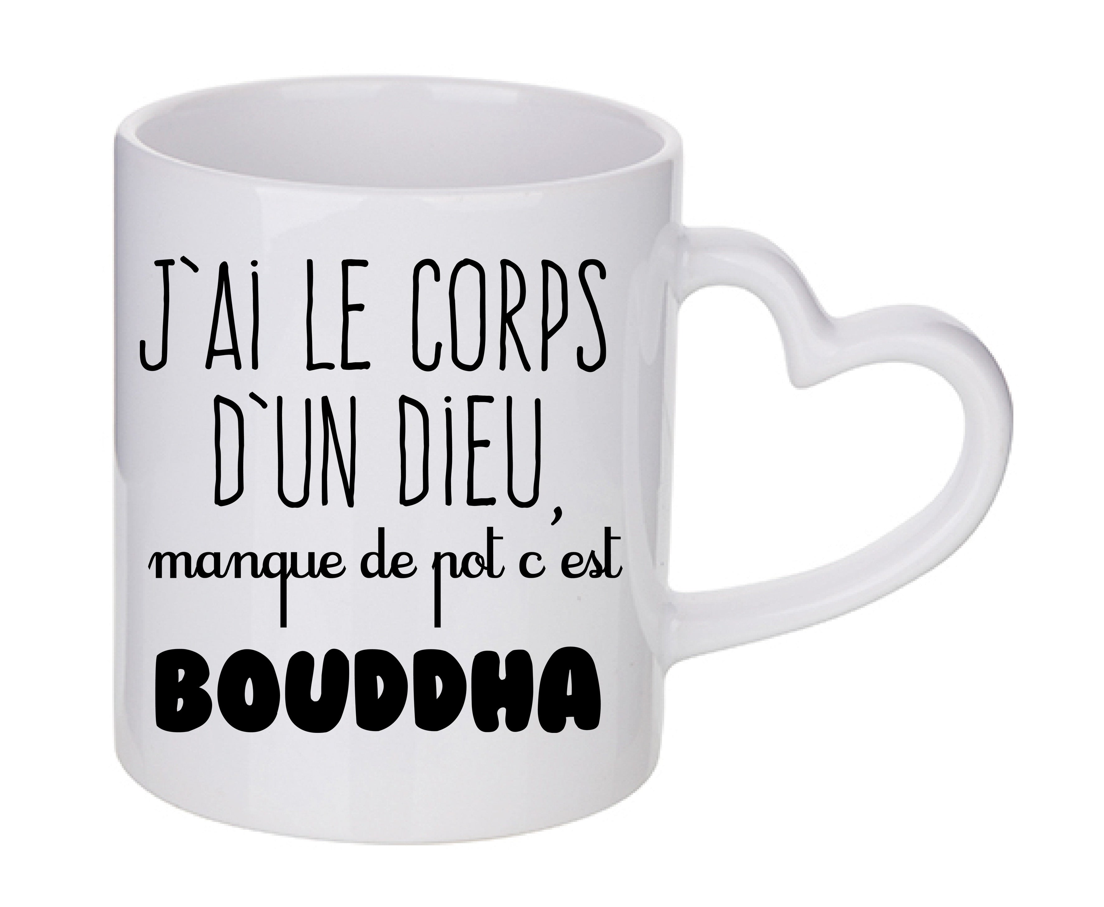 Mug coeur personnalisé J'ai le corps d'un dieu