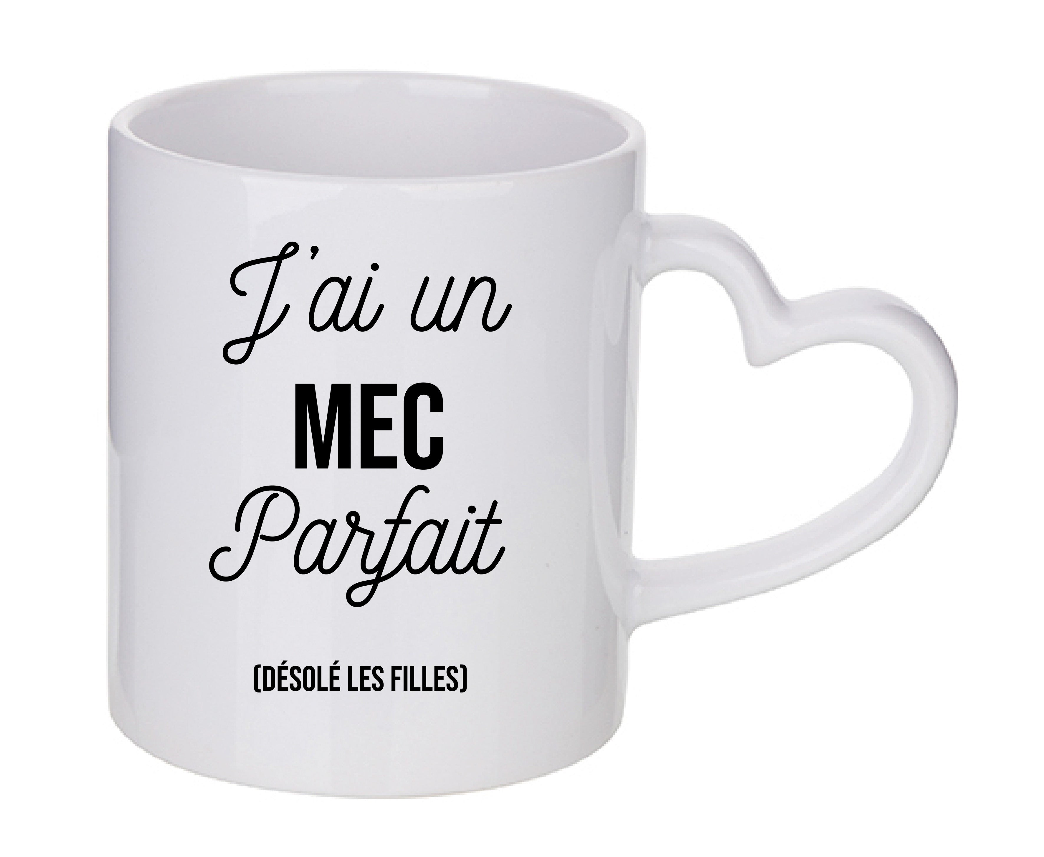 Mug coeur personnalisé J'ai un mec parfait
