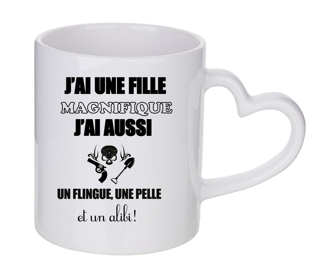 Mug coeur personnalisé J'ai une fille magnifique