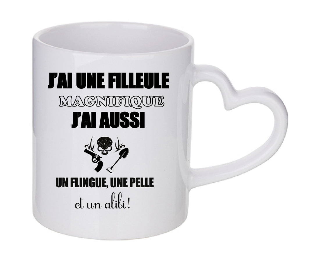 Mug coeur personnalisé J'ai une filleule magnifique