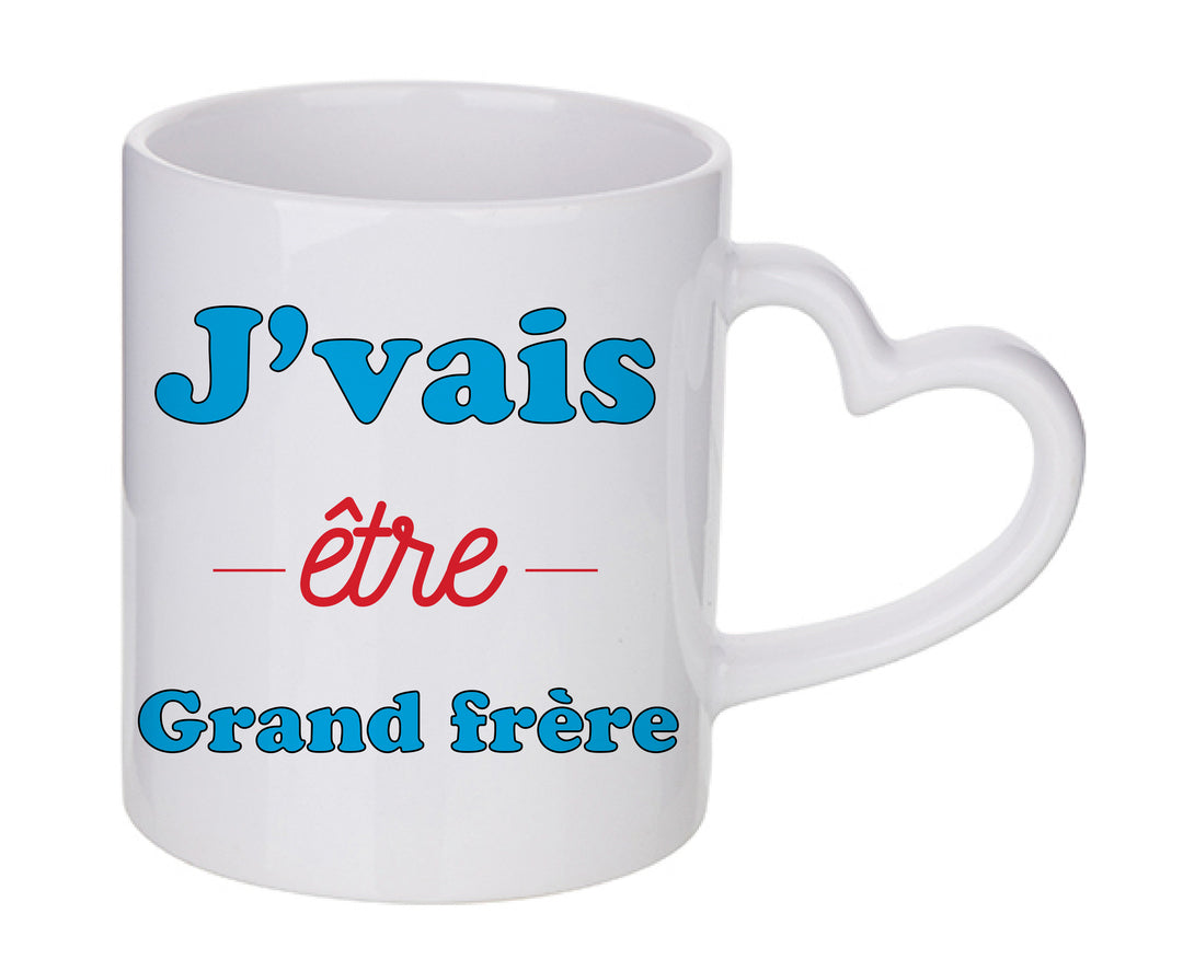 Mug coeur personnalisé J'vais etre grand frere