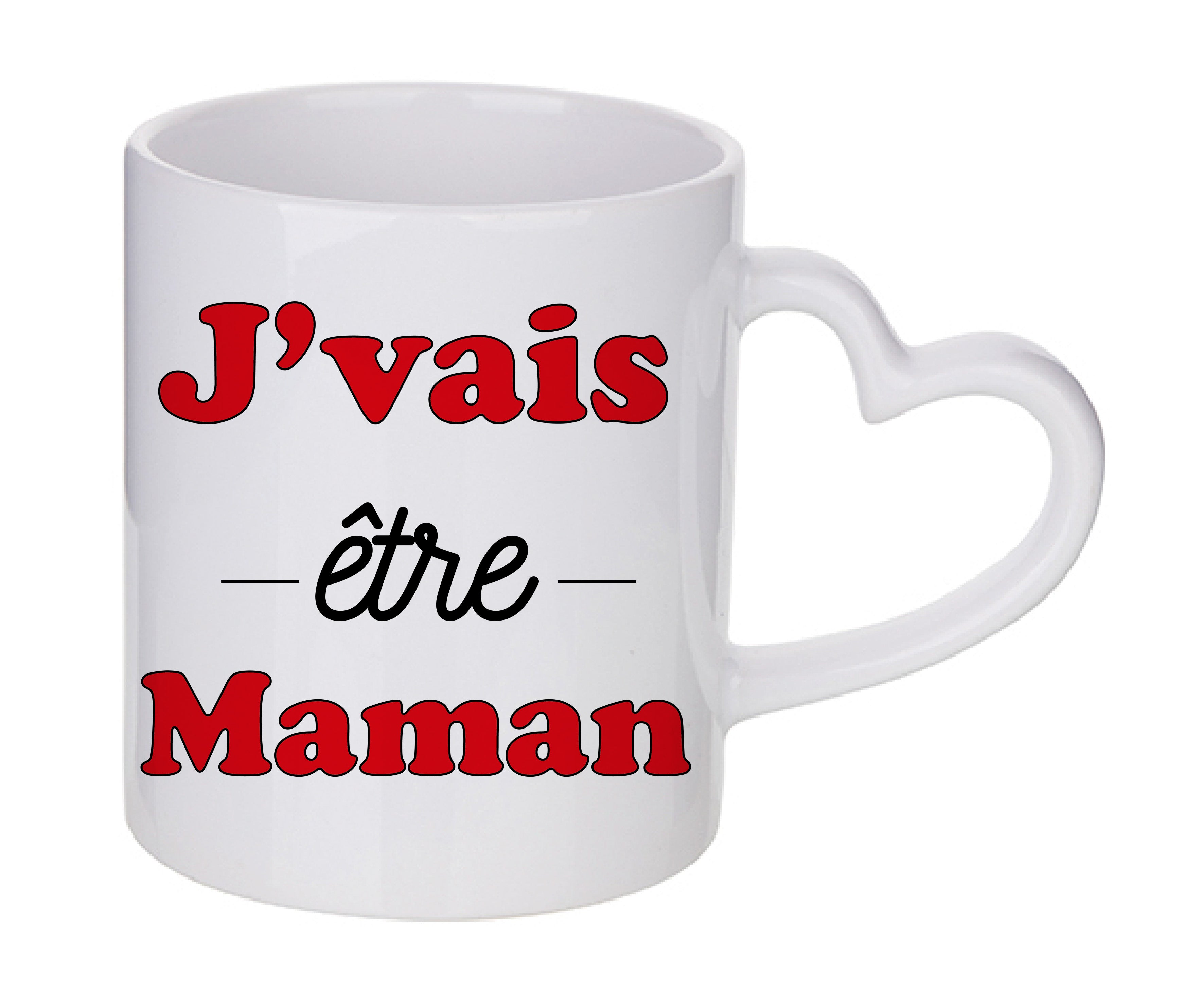 Mug coeur personnalisé J'vais etre maman