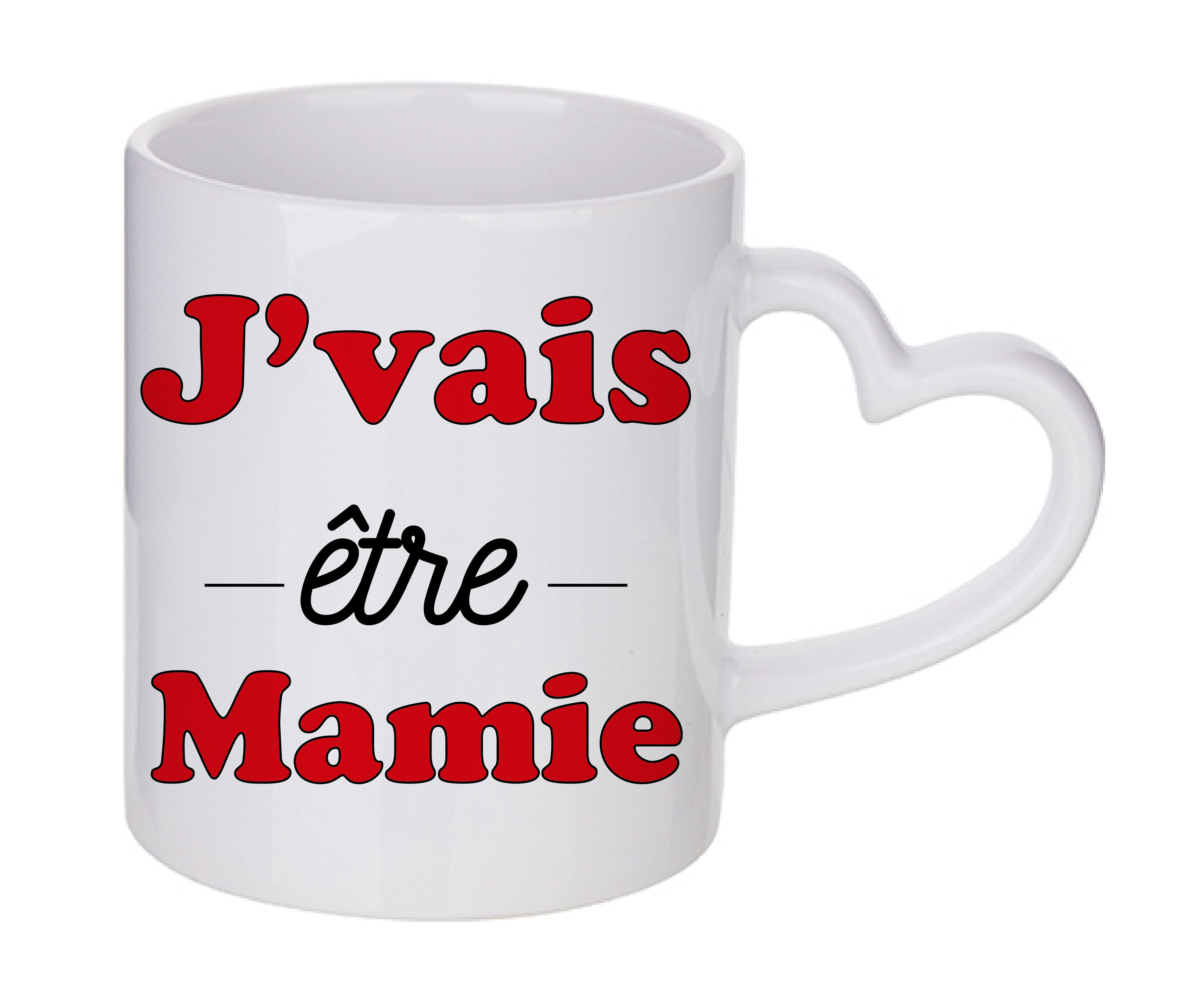 Mug coeur personnalisé J'vais etre mamie