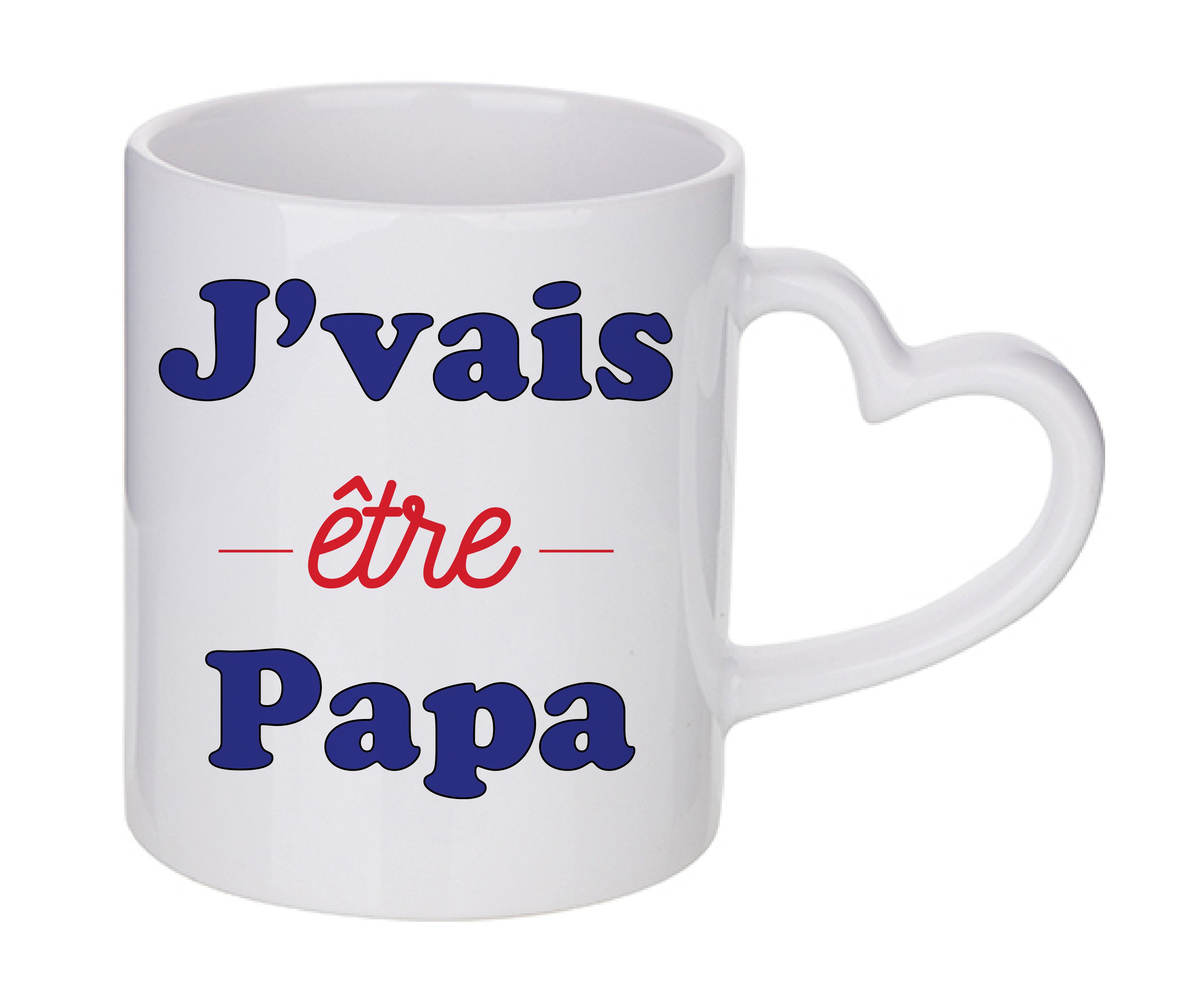 Mug coeur personnalisé J'vais etre papa