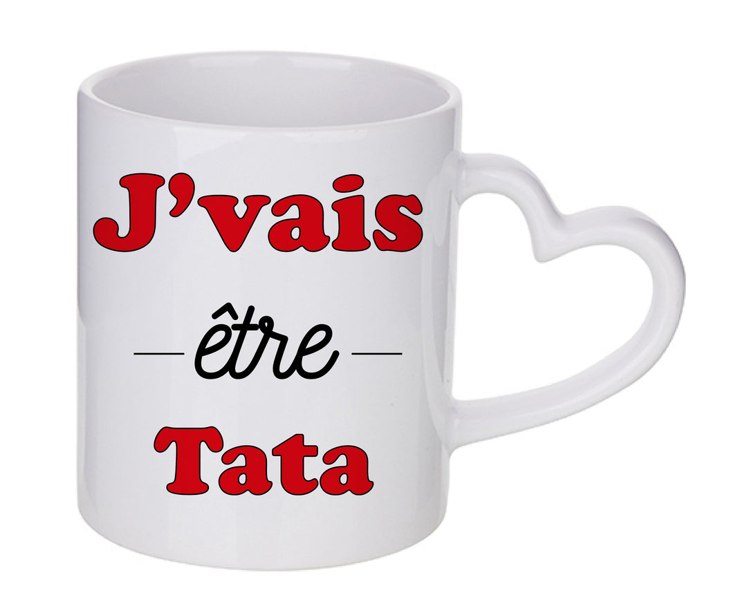 Mug coeur personnalisé J'vais etre tata