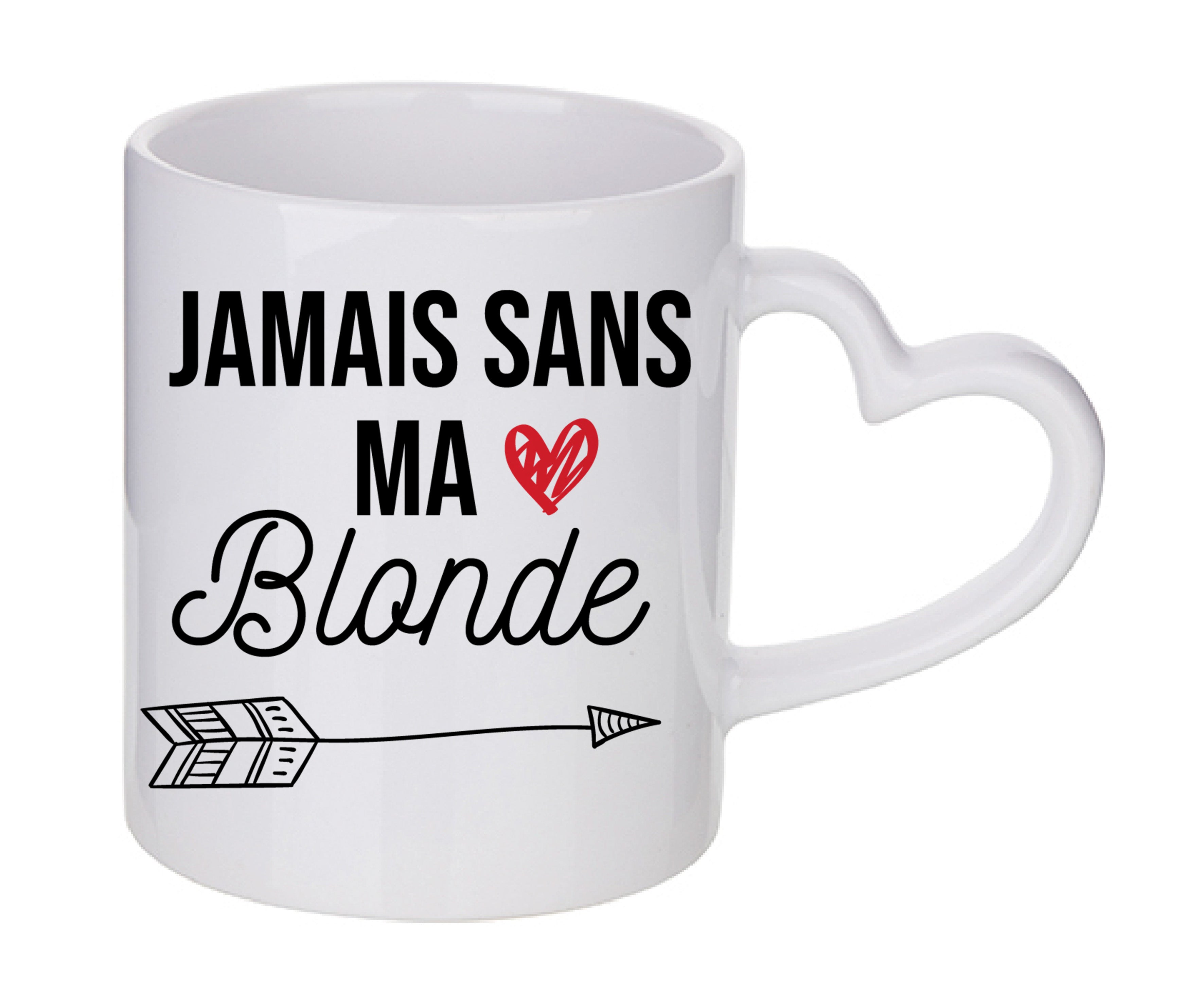 Mug coeur personnalisé Jamais-sans-ma-blonde