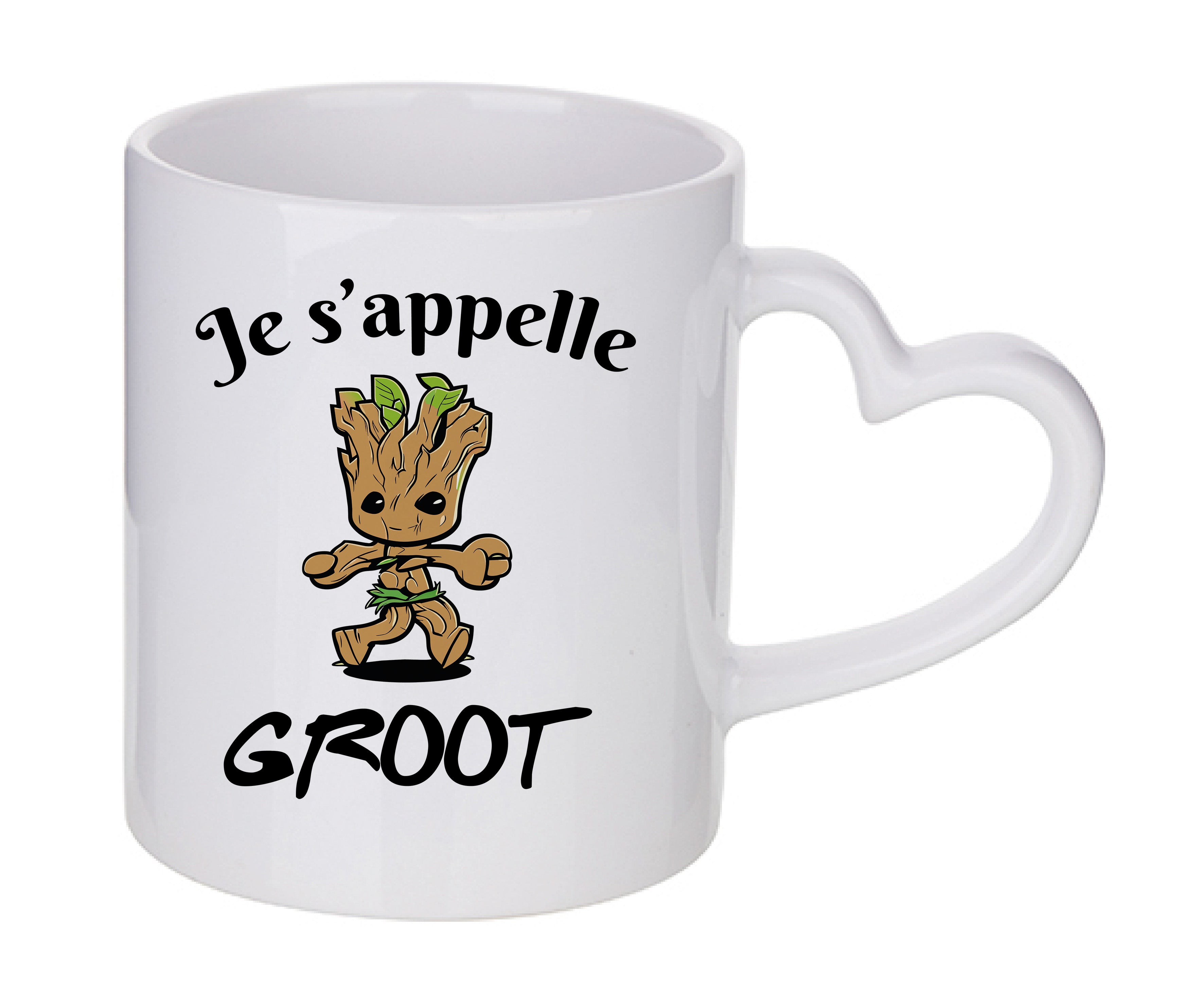 Mug coeur personnalisé Je s'appelle Groot