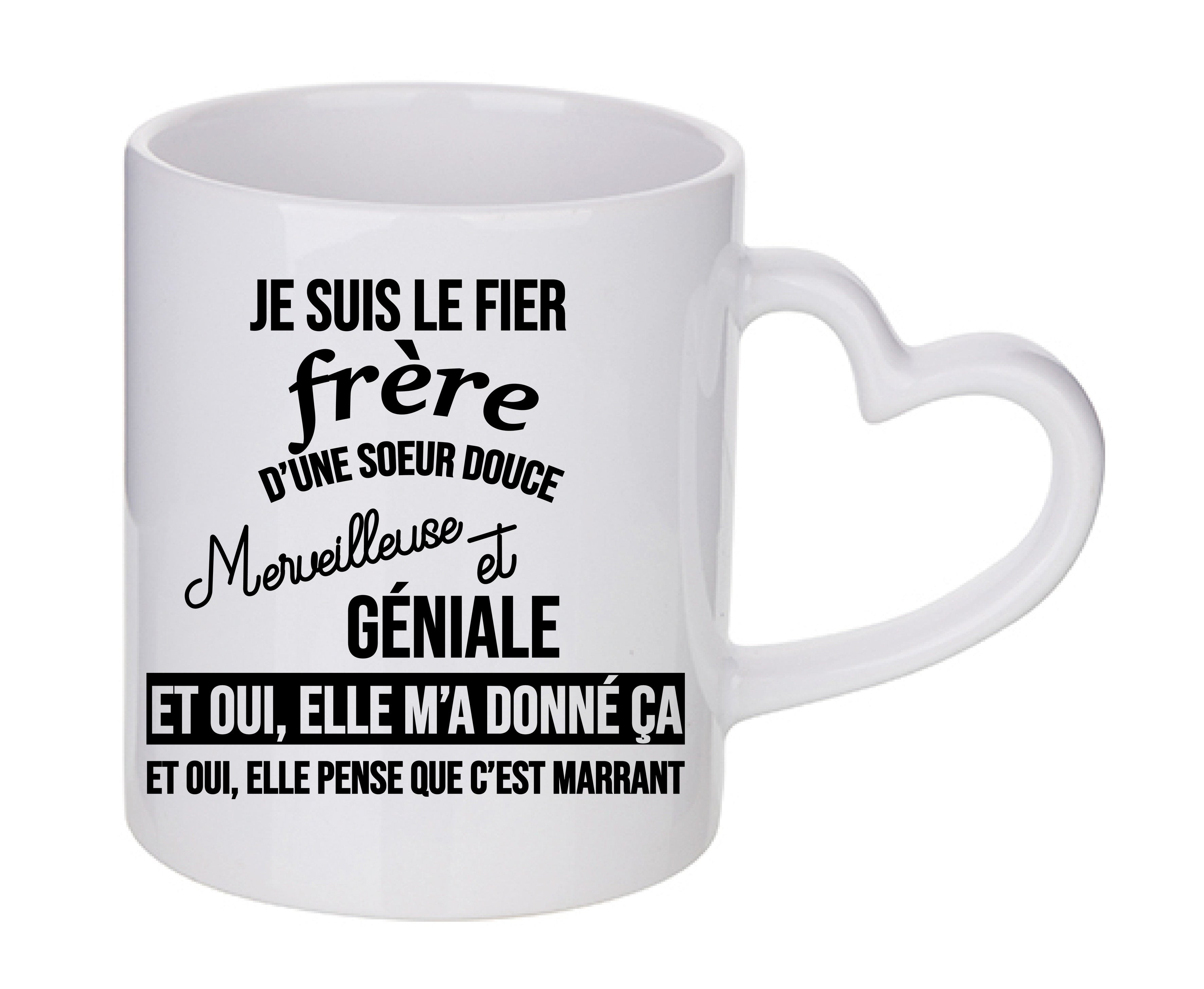 Mug coeur personnalisé Je suis le fier frere