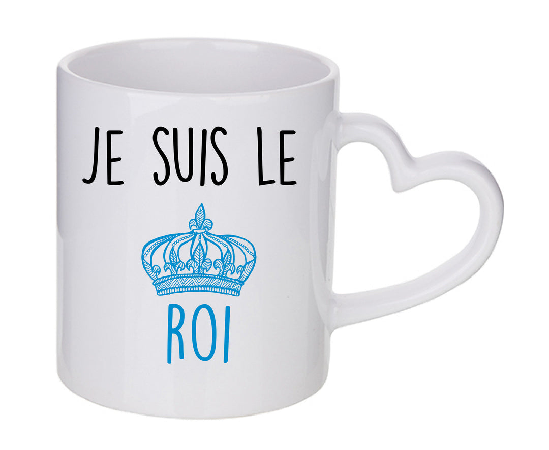 Mug coeur personnalisé Je suis le roi