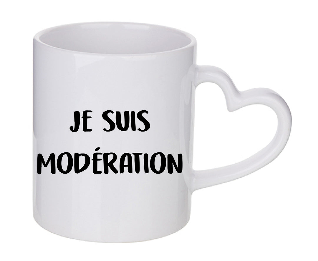 Mug coeur personnalisé Je suis modération