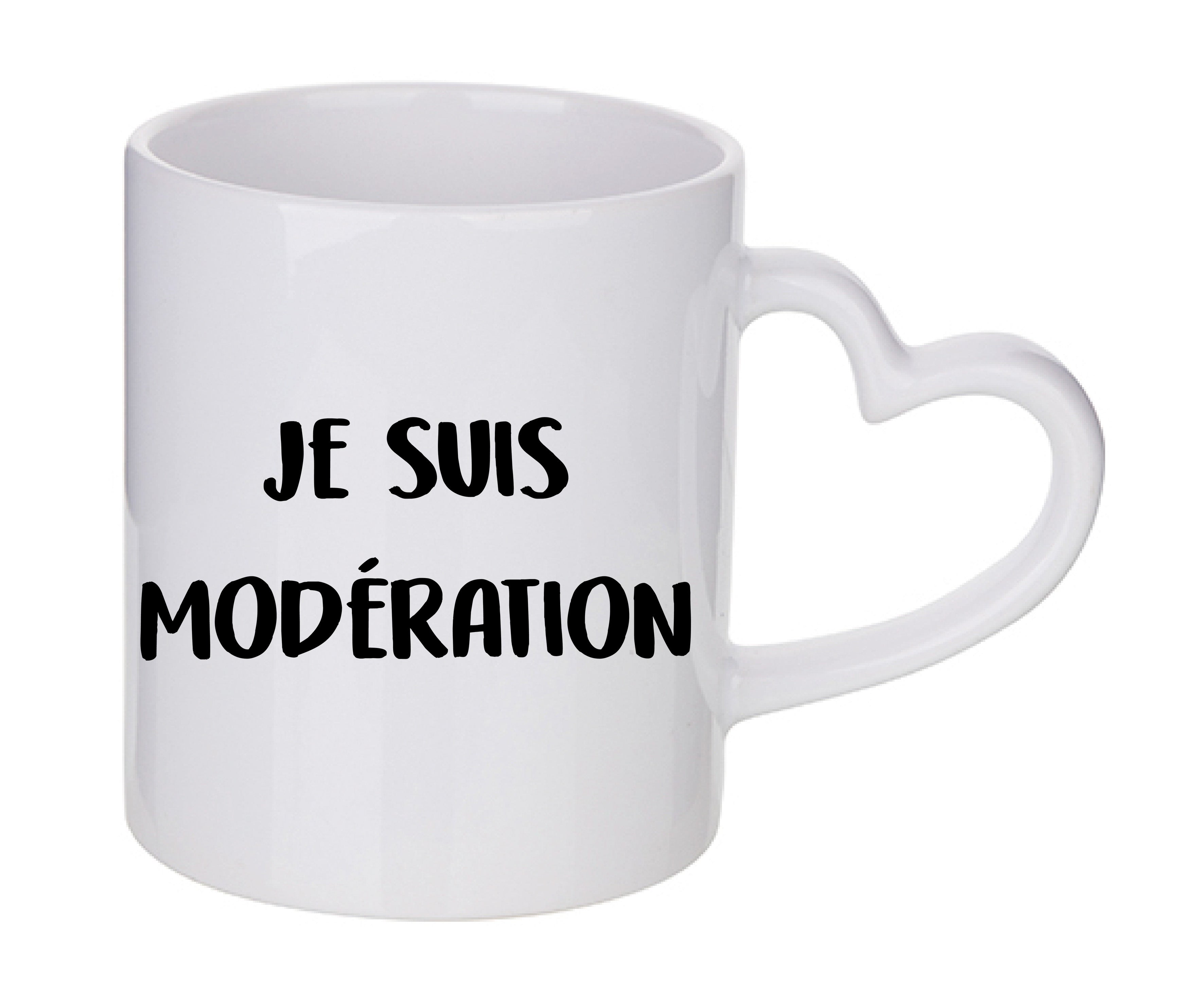 Mug coeur personnalisé Je suis modération