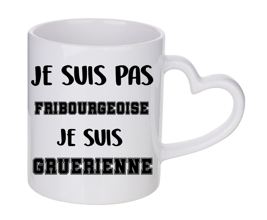 Mug coeur personnalisé Je suis pas Gruerienne