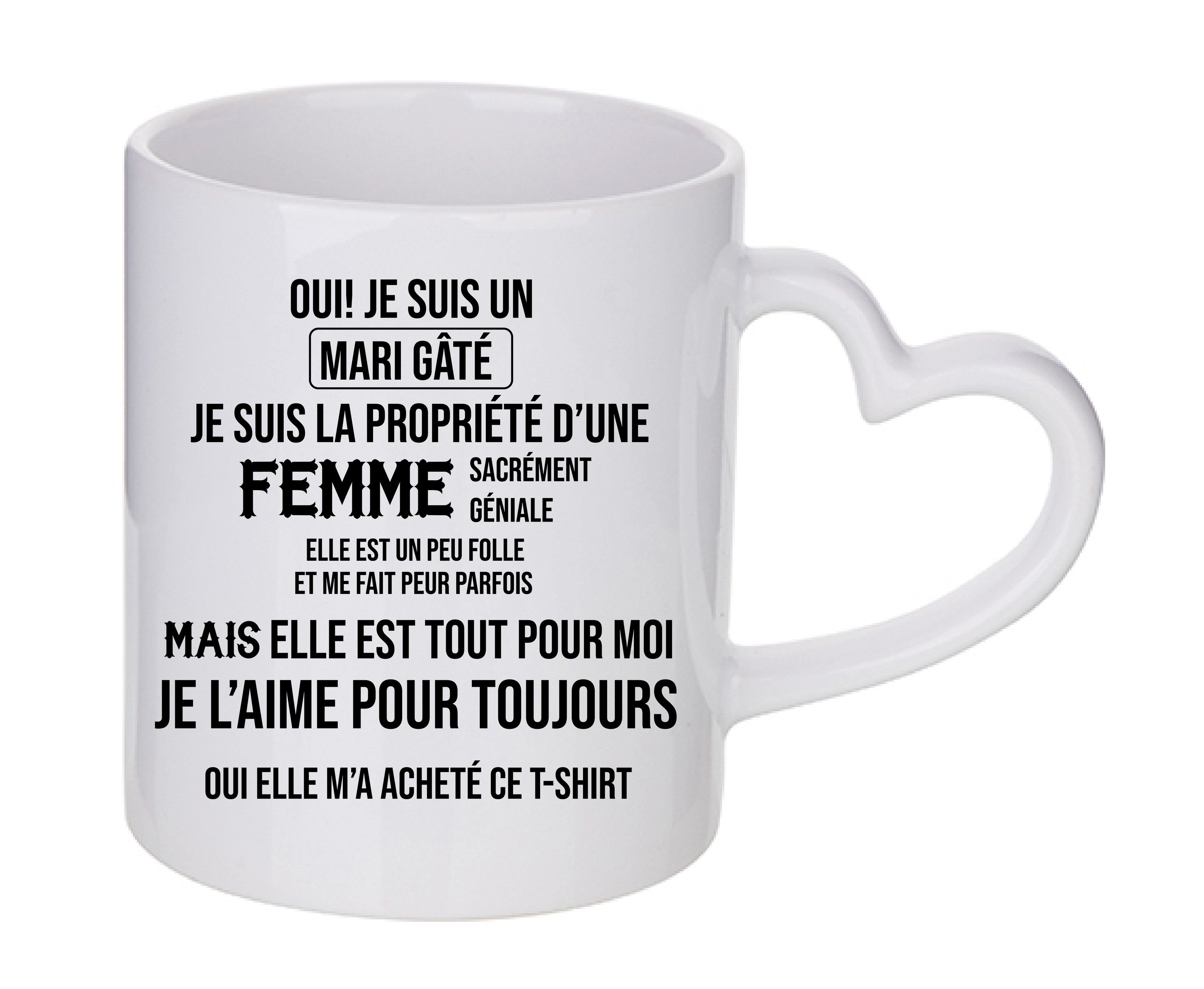 Mug coeur personnalisé Je suis un mari gate