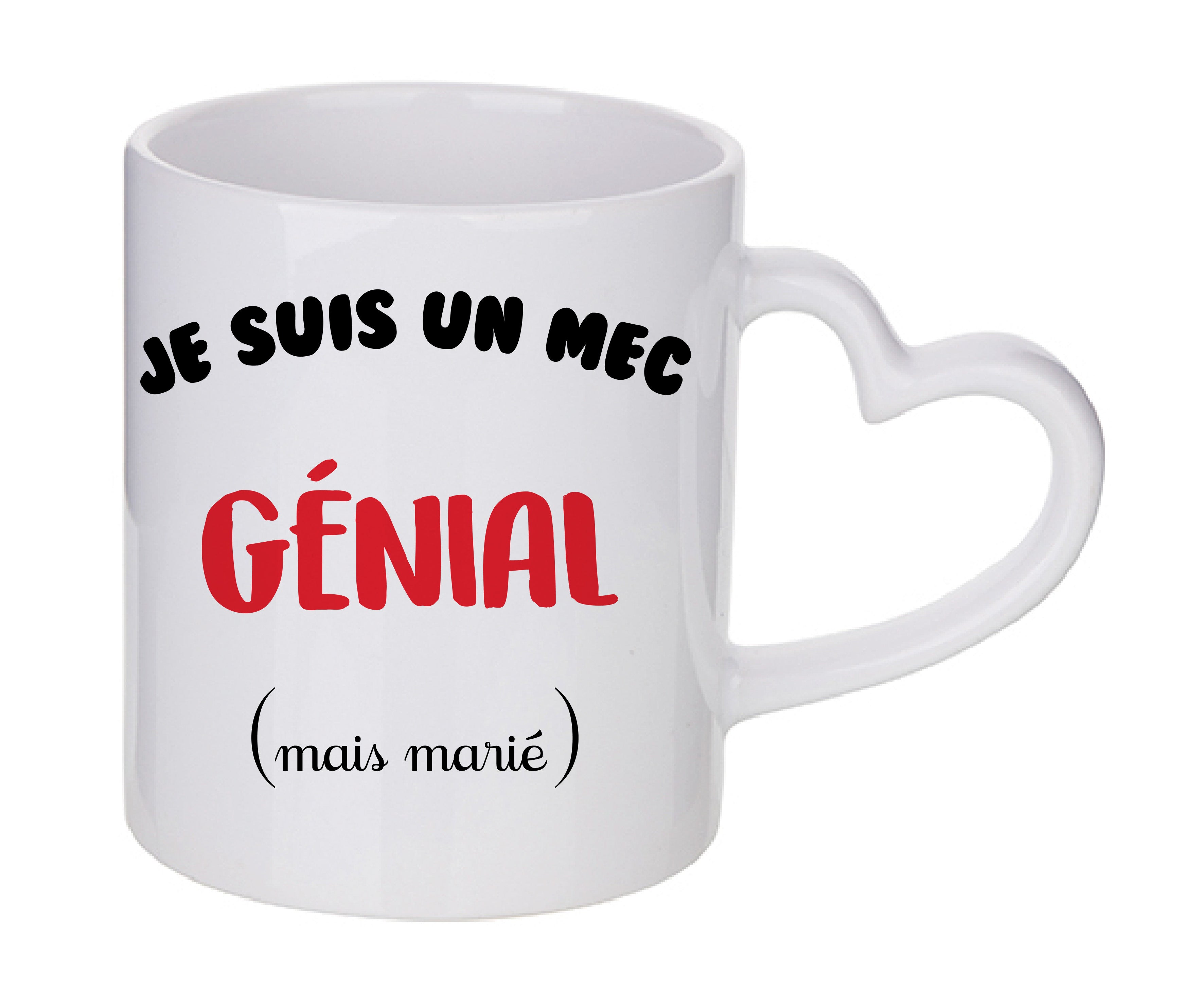 Mug coeur personnalisé Je suis un mec genial mais marié
