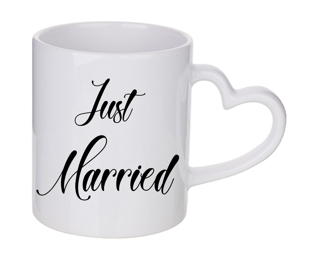 Mug coeur personnalisé Just married