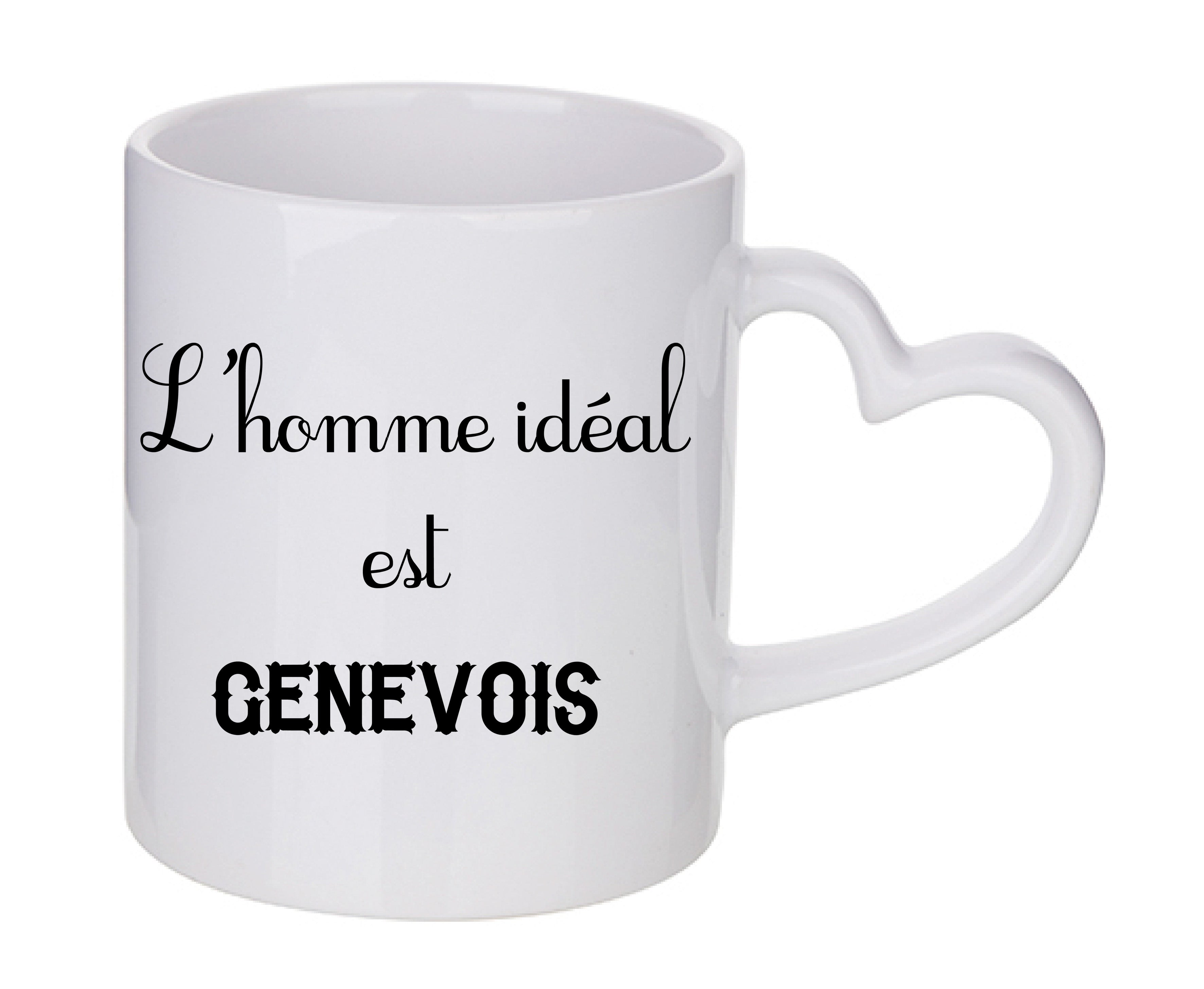 Mug coeur personnalisé L'homme ideal Genevois