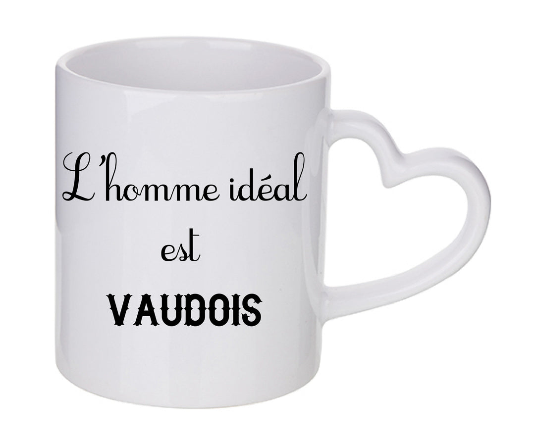 Mug coeur personnalisé L'homme ideal Vaudois 2