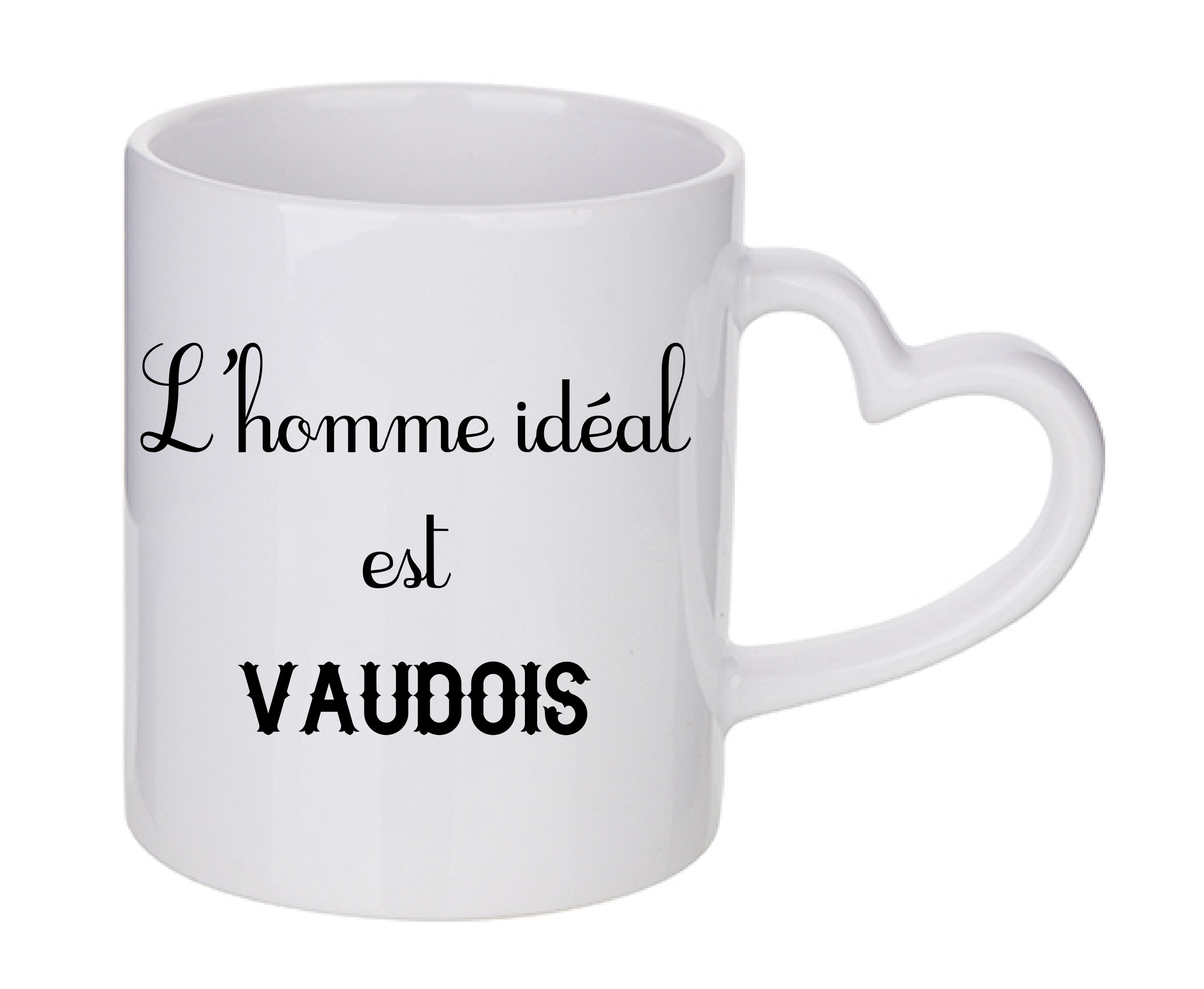 Mug coeur personnalisé L'homme ideal Vaudois 2