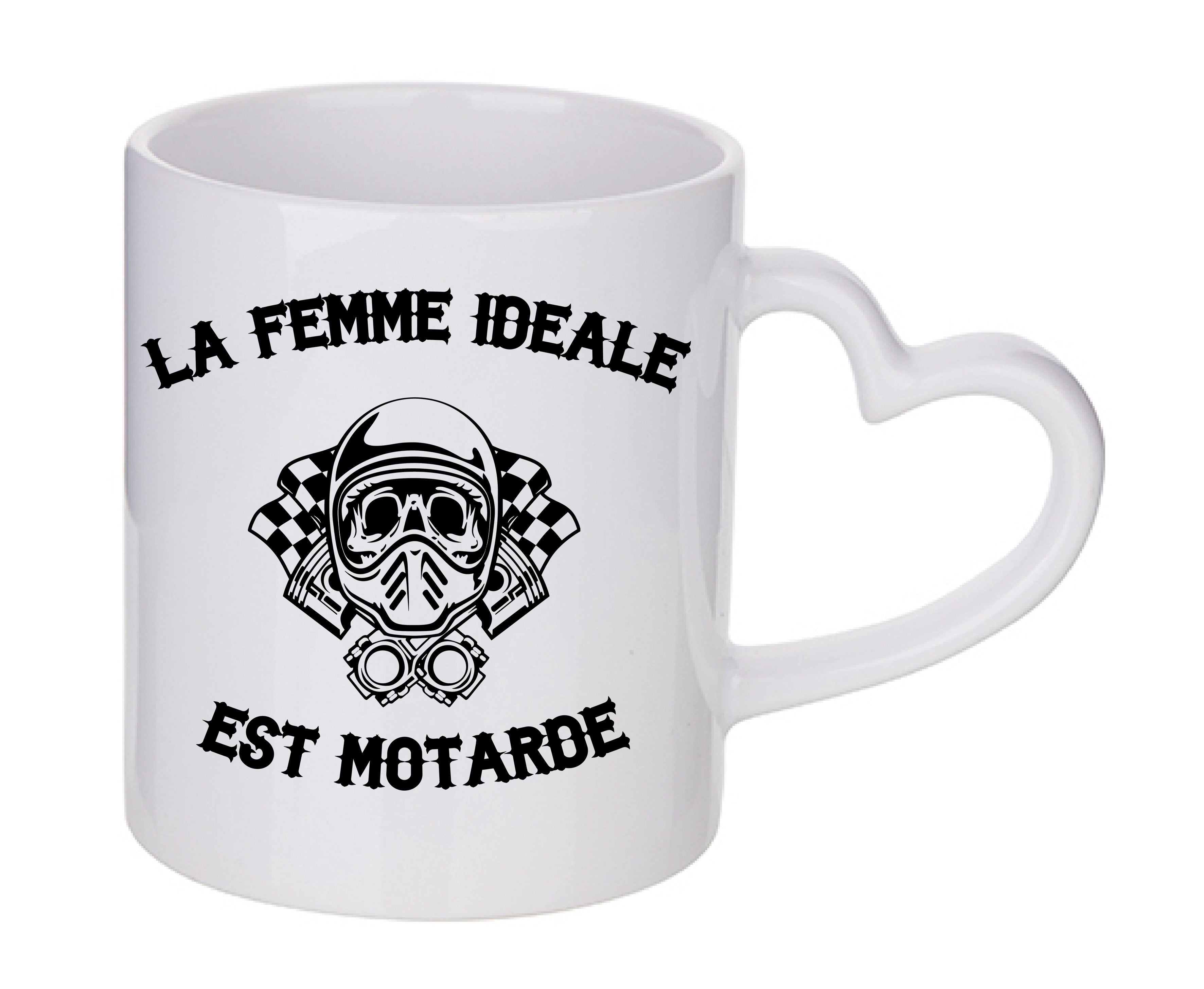 Mug coeur personnalisé La femme idéale est motarde