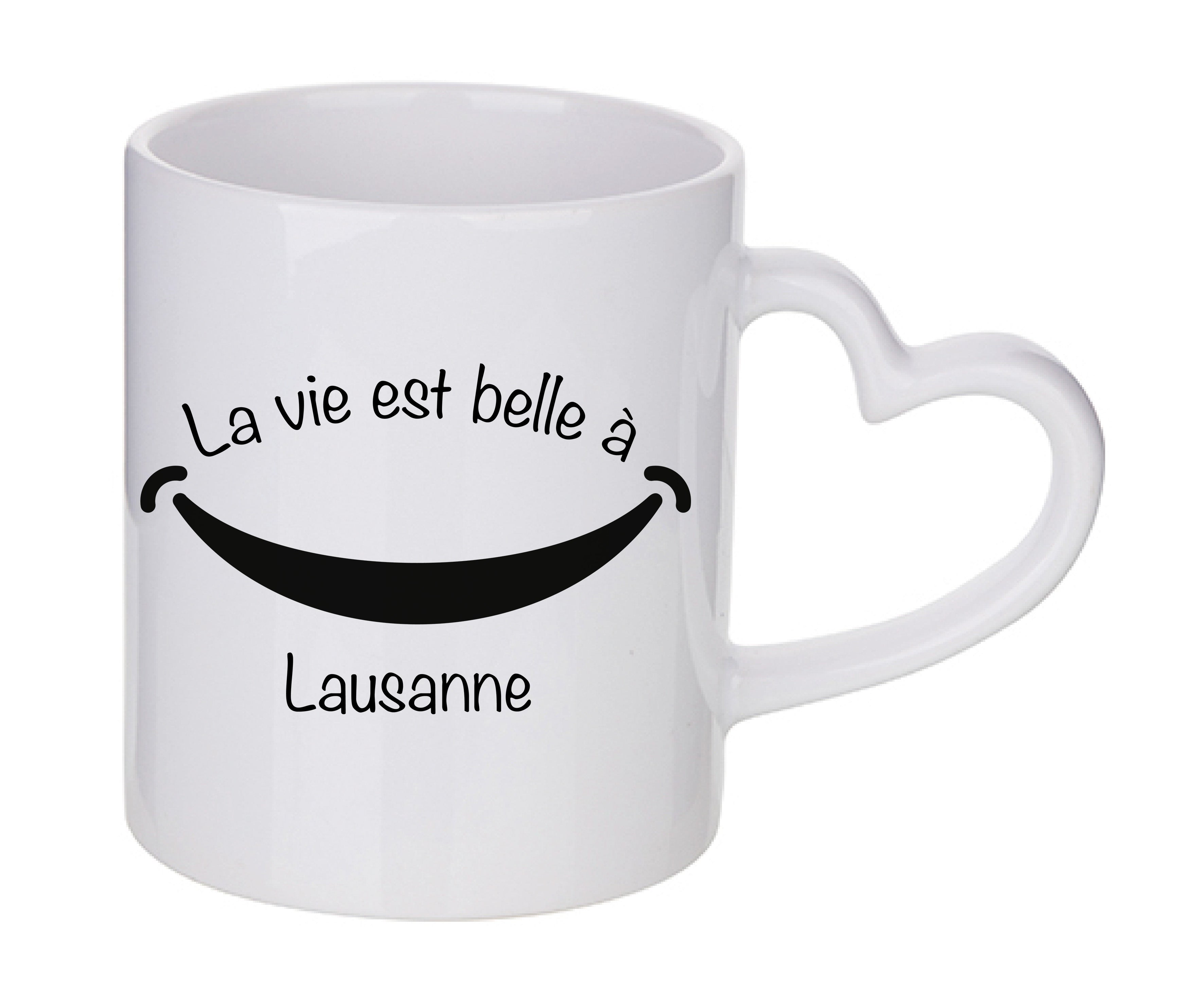 Mug coeur personnalisé La vie est belle à