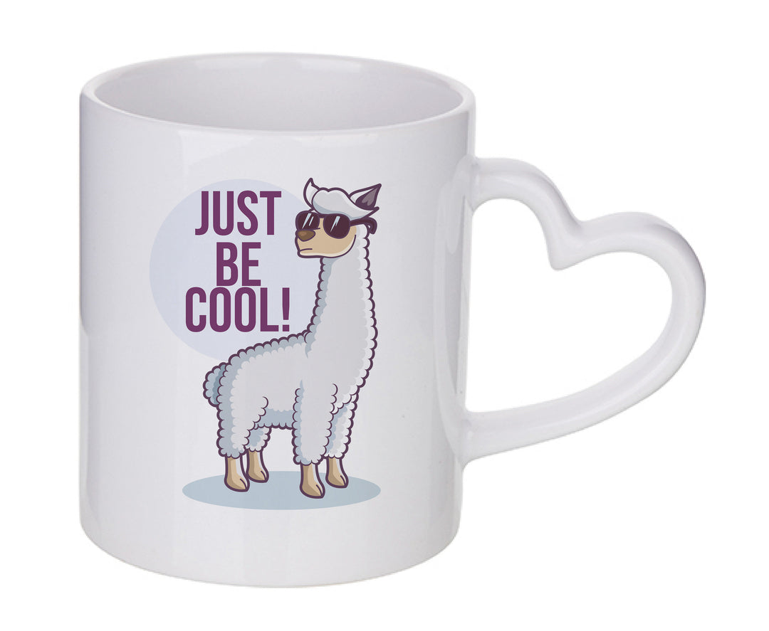 Mug coeur personnalisé Lama just be cool