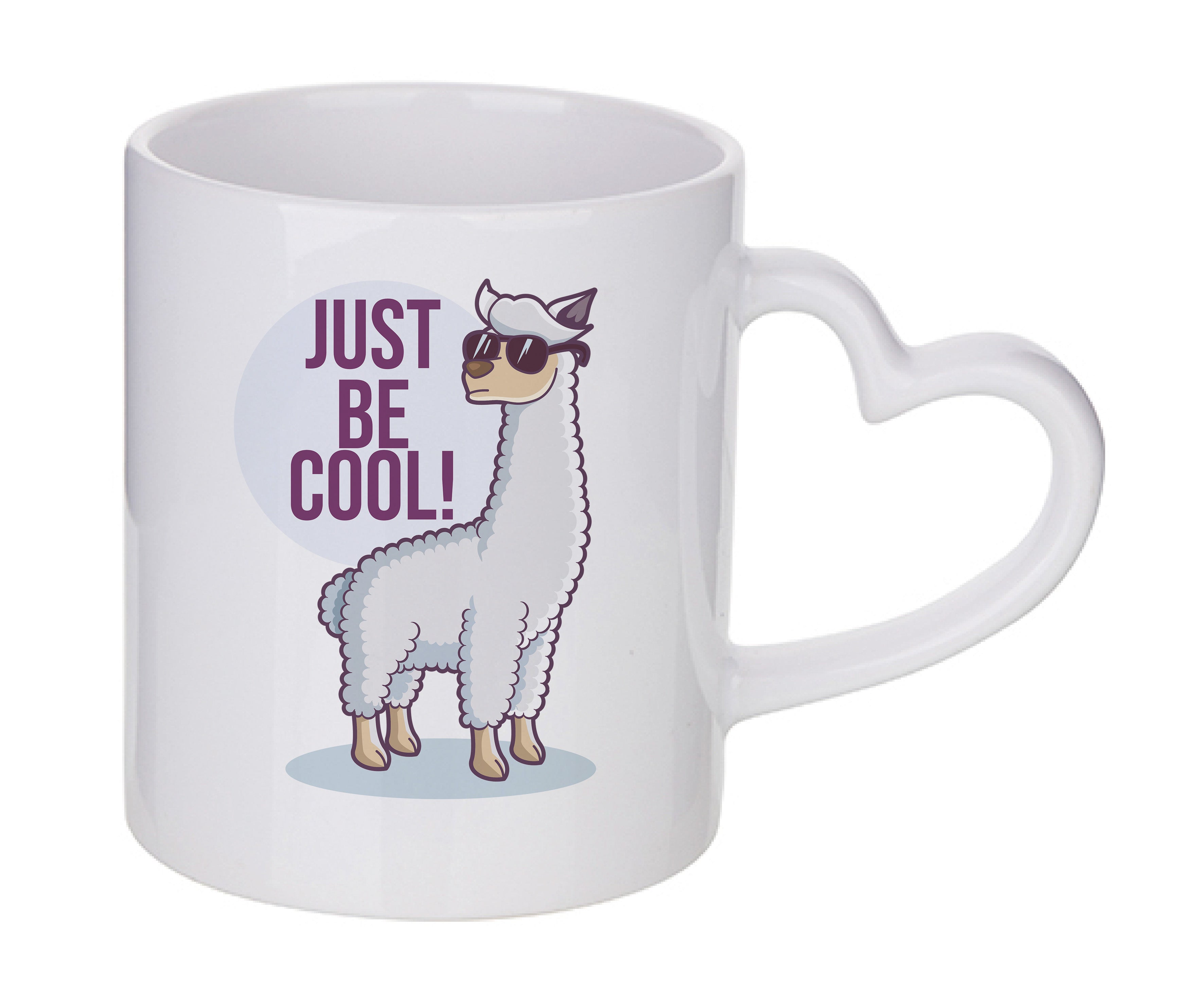 Mug coeur personnalisé Lama just be cool