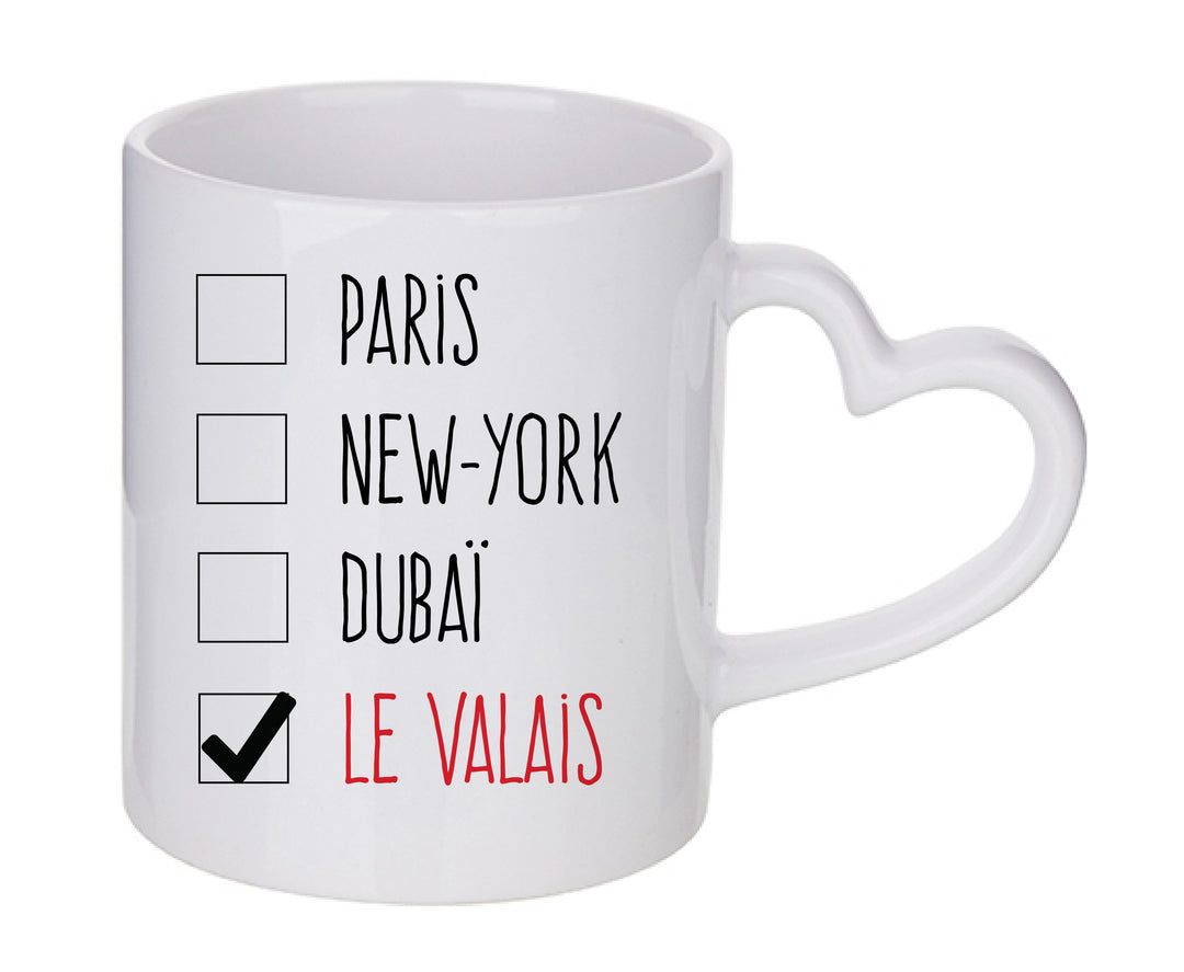 Mug coeur personnalisé Le Valais