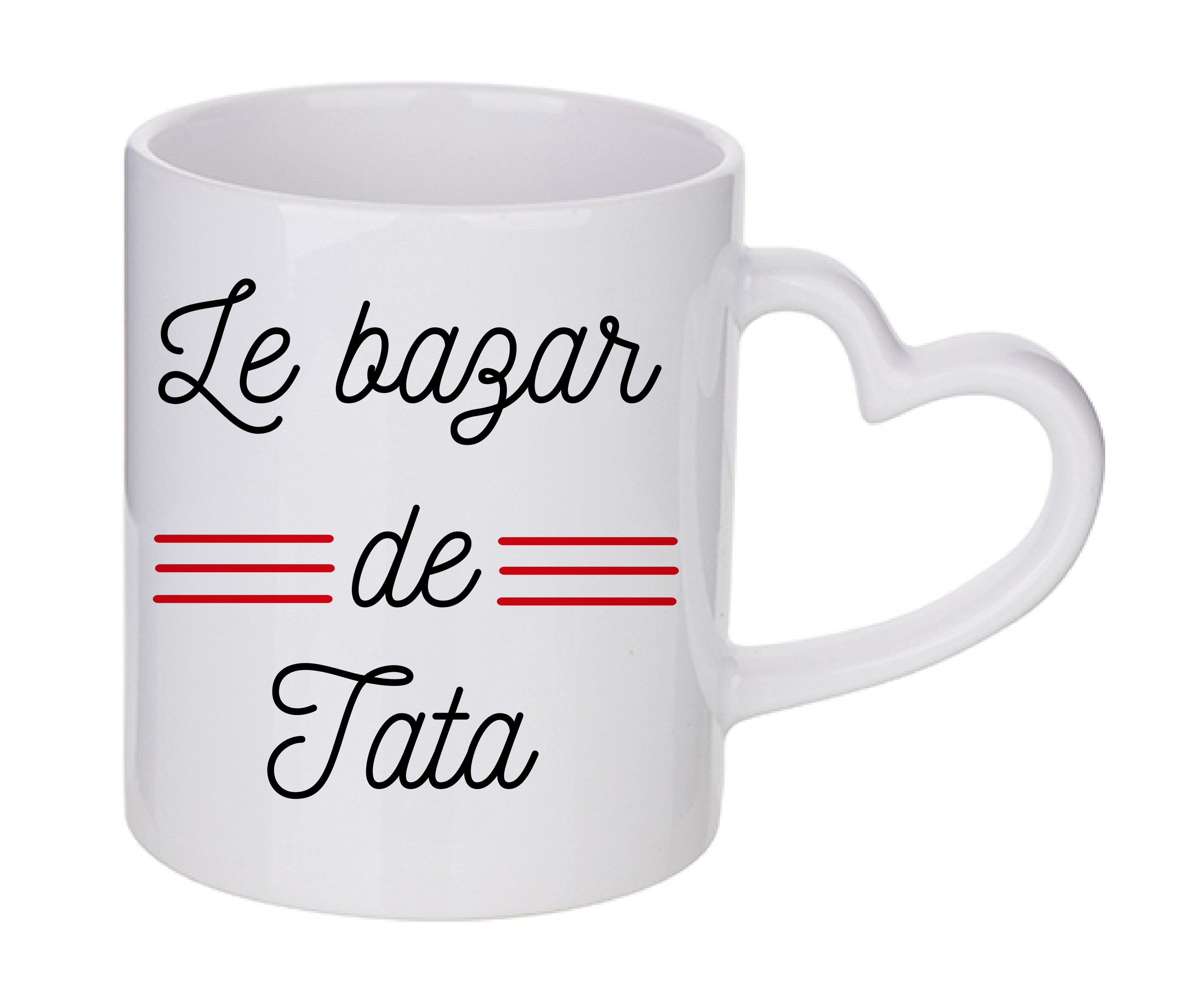 Mug coeur personnalisé Le bazar de tata