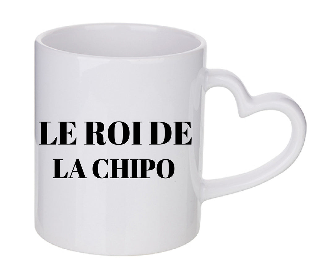 Mug coeur personnalisé Le roi de la chipo