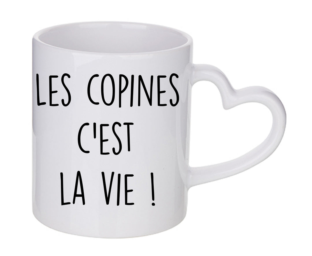 Mug coeur personnalisé Les copines c'est la vie