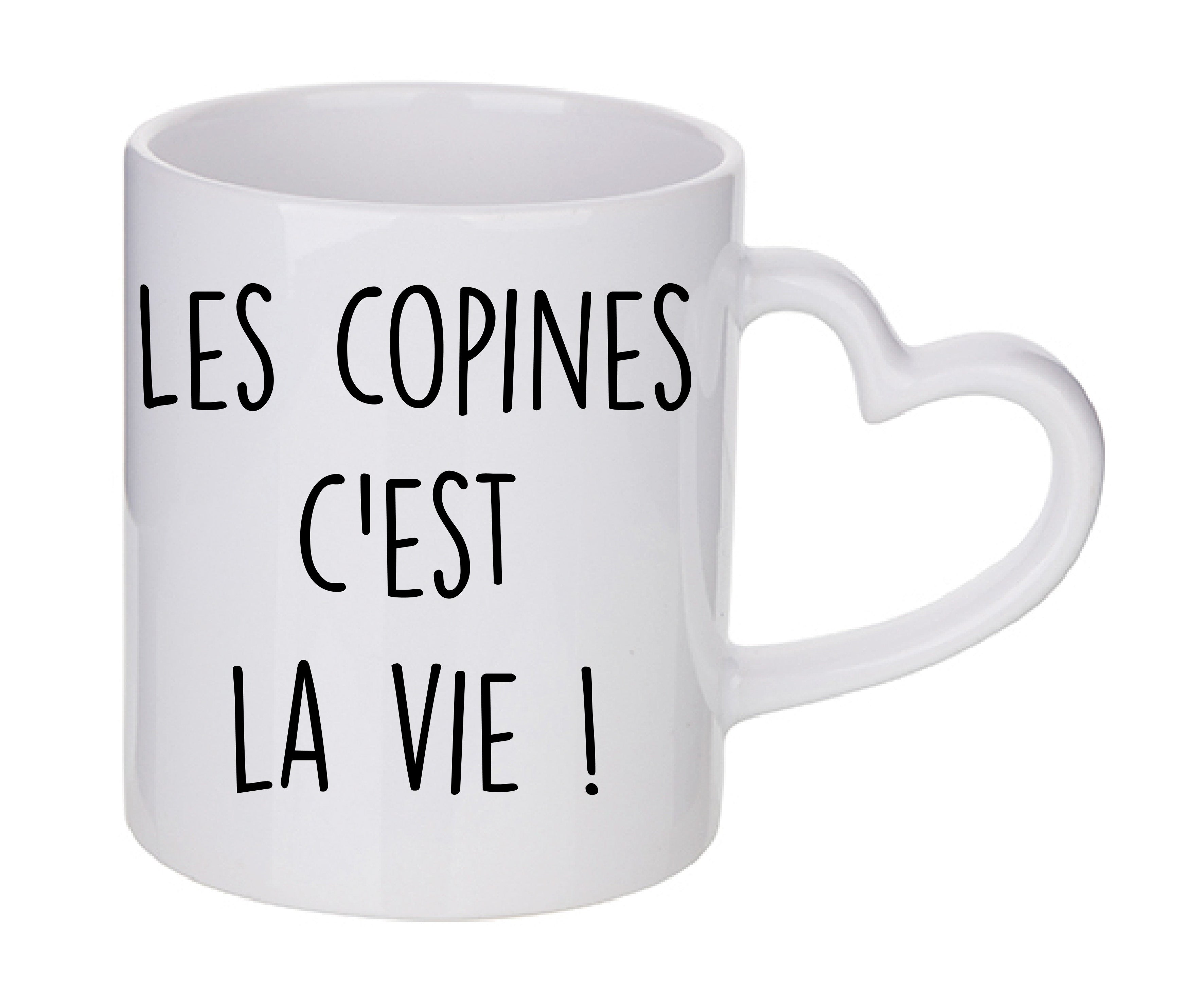 Mug coeur personnalisé Les copines c'est la vie