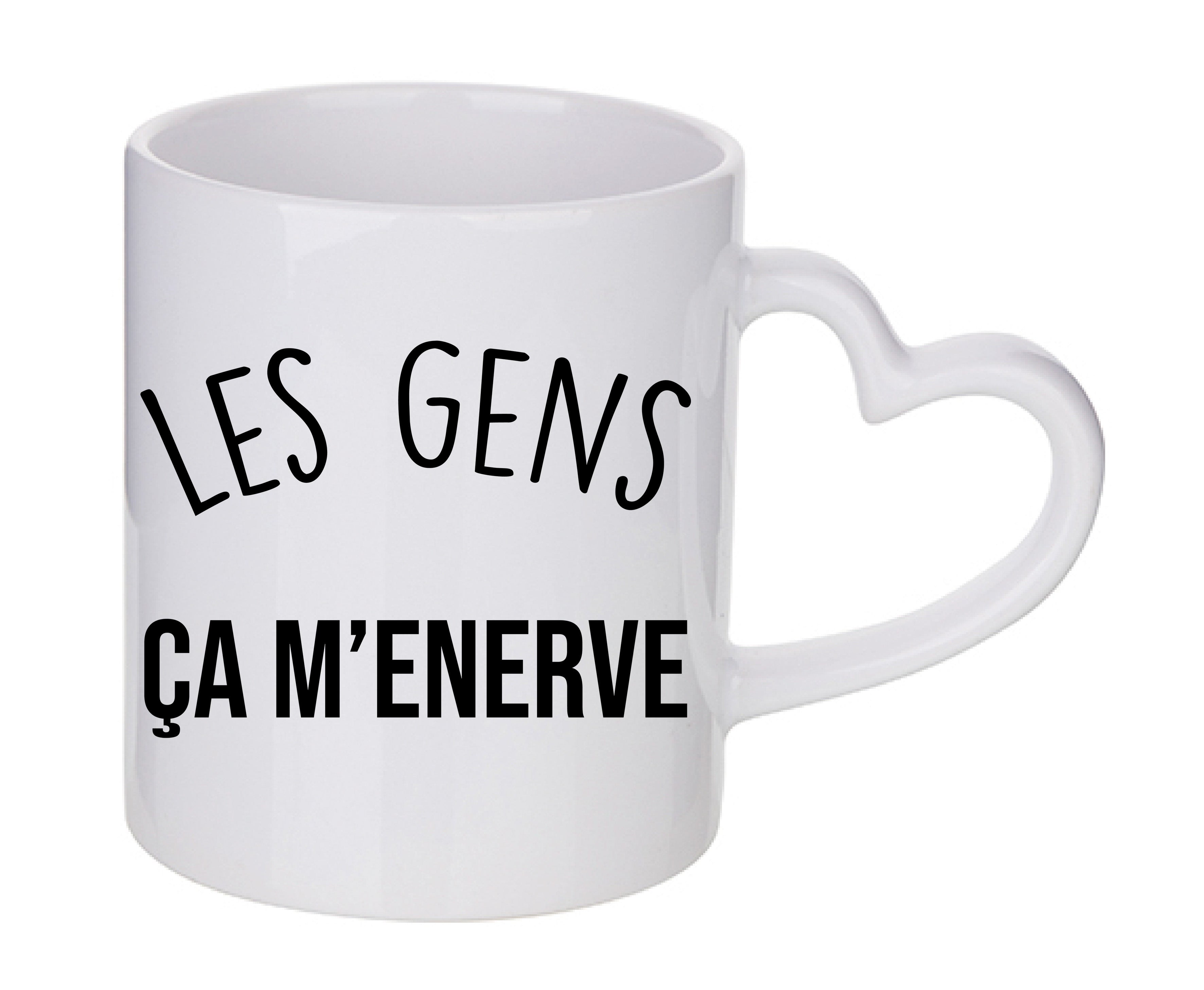 Mug coeur personnalisé Les gens ca m'enerve