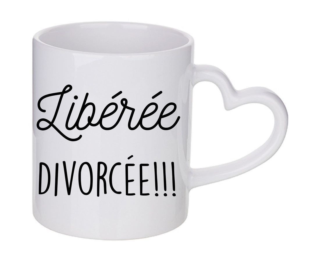 Mug coeur personnalisé Liberee divorcee