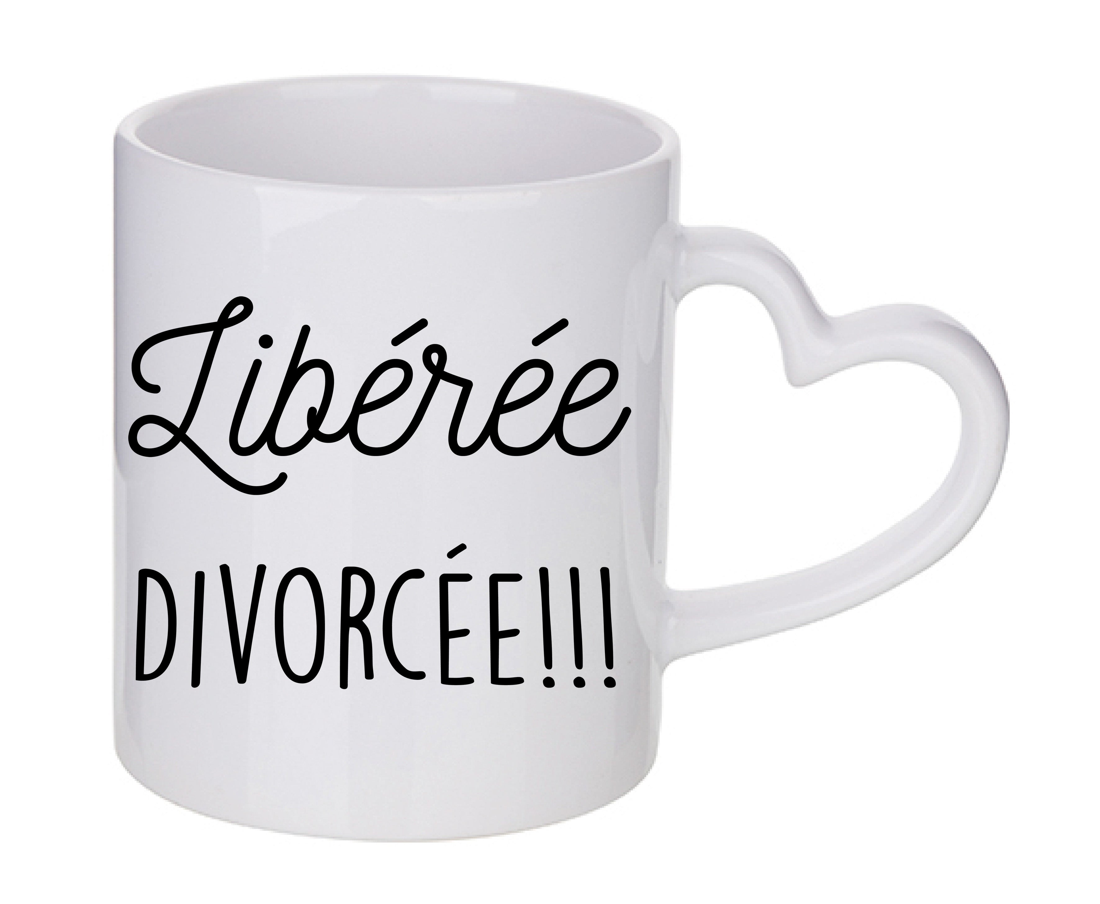 Mug coeur personnalisé Liberee divorcee