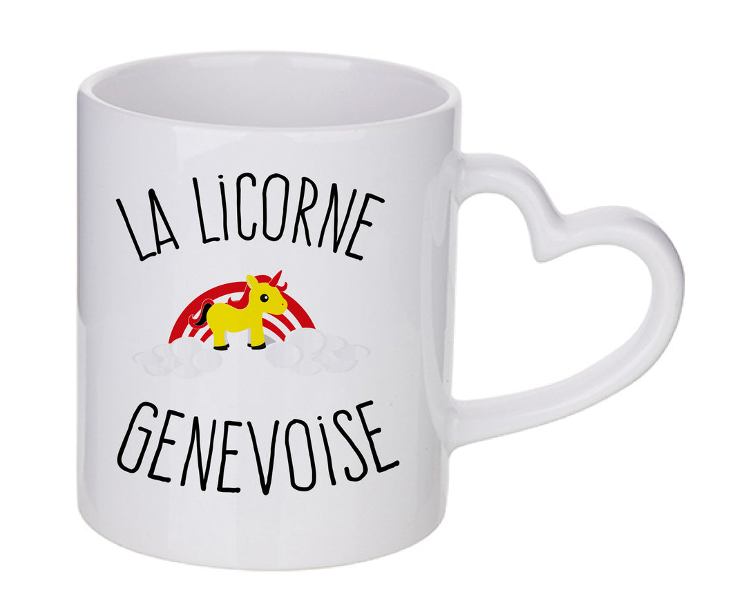 Mug coeur personnalisé Licorne genevoise