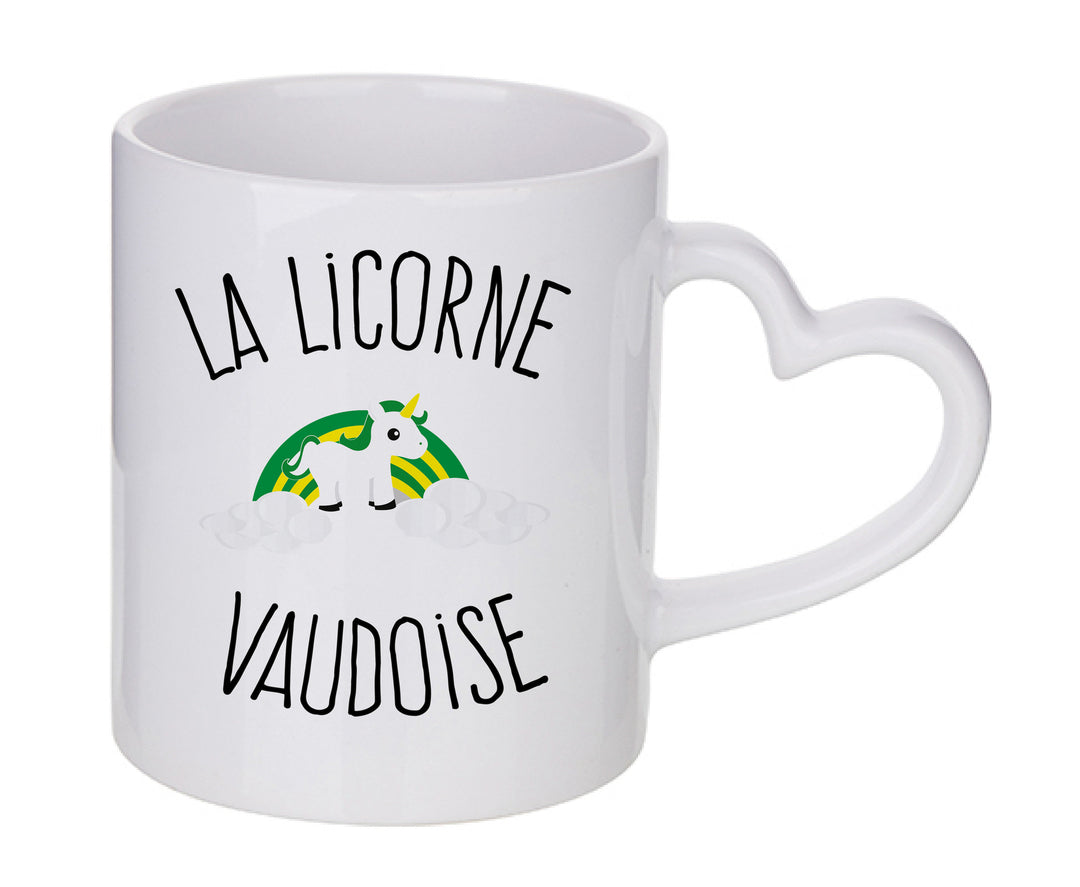 Mug coeur personnalisé Licorne vaudoise